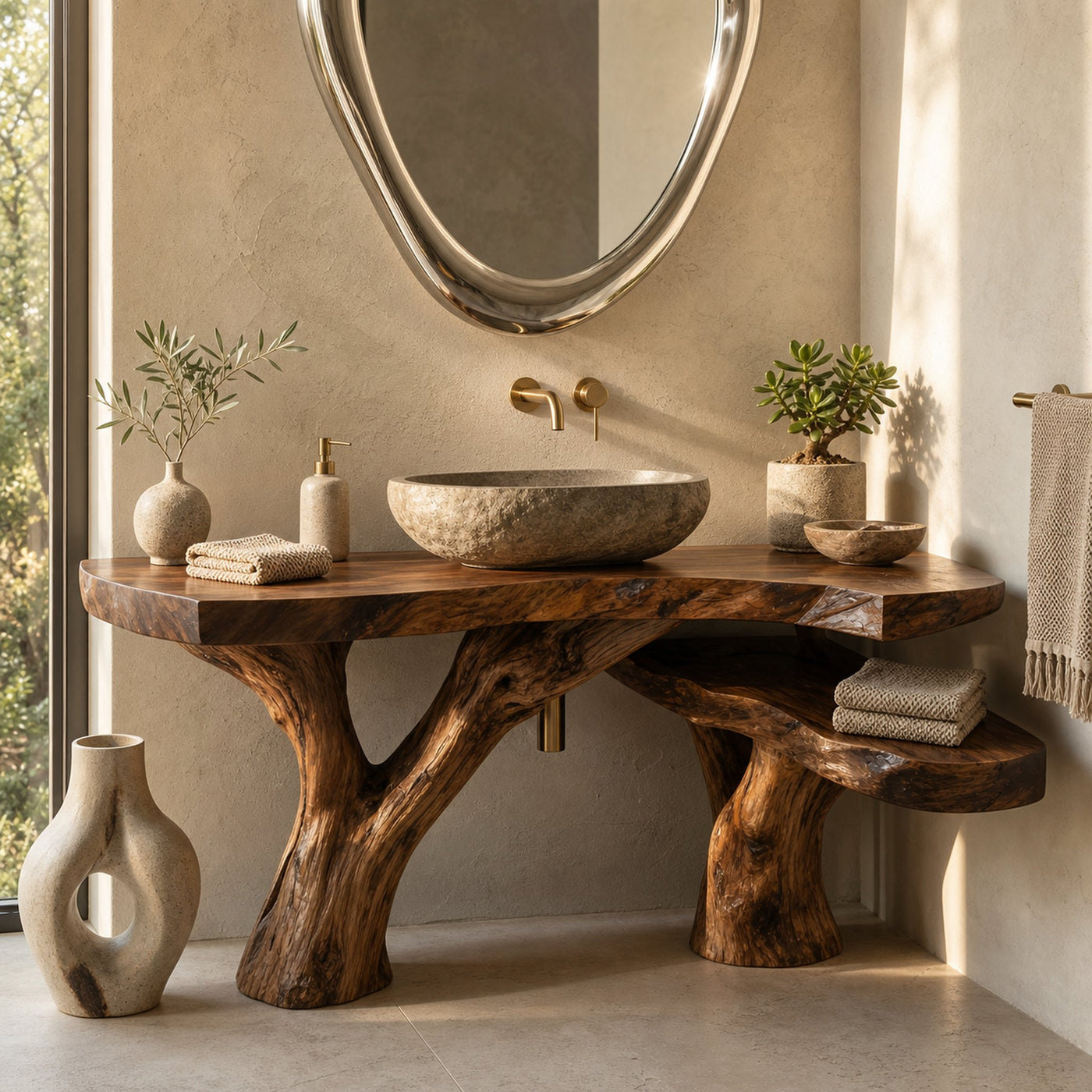 Modern Live Edge Vanity For Master Bathroom Design - product view 2