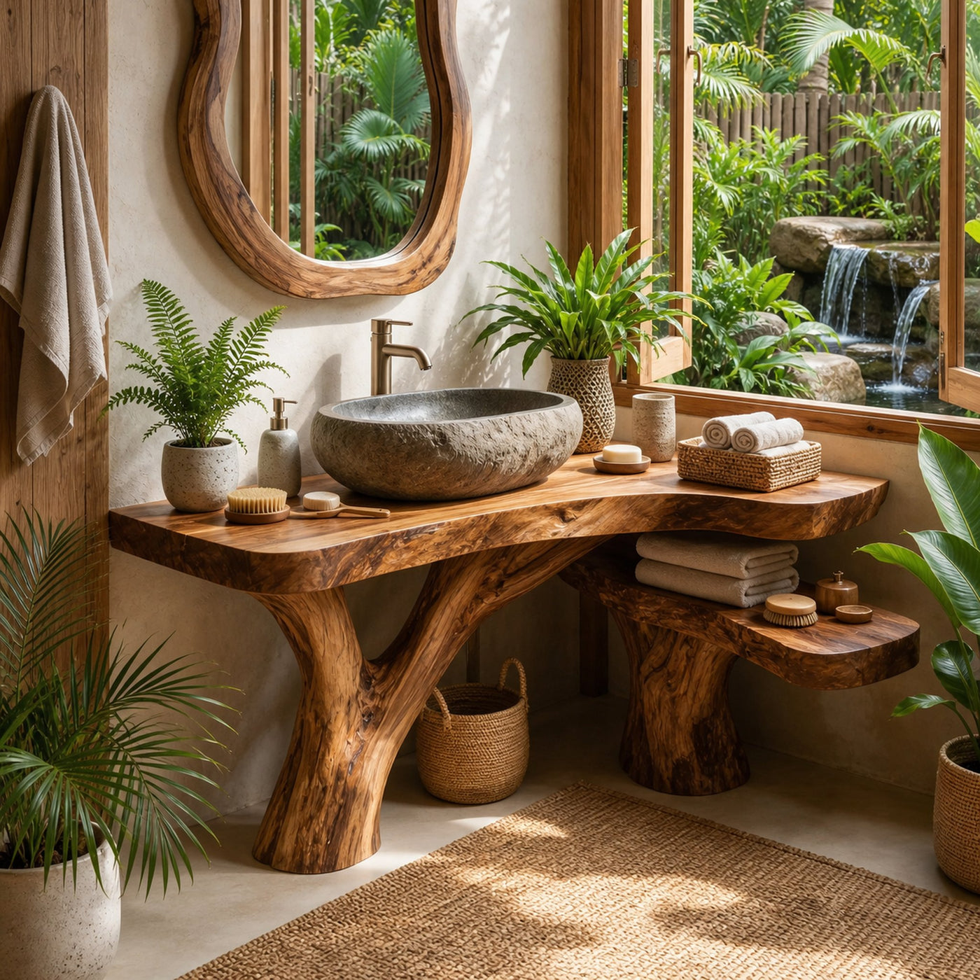 Modern Live Edge Vanity For Master Bathroom Design - product view 3