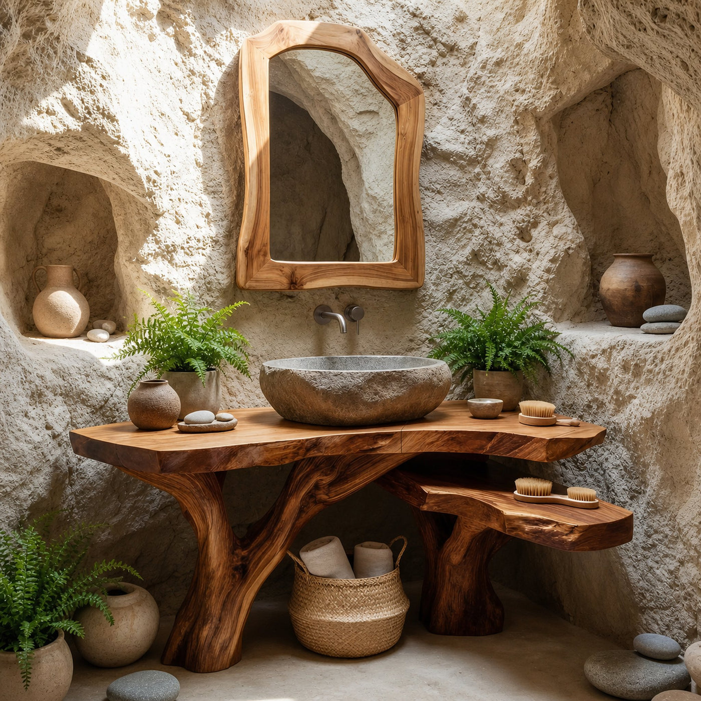 Modern Live Edge Vanity For Master Bathroom Design - product view 5