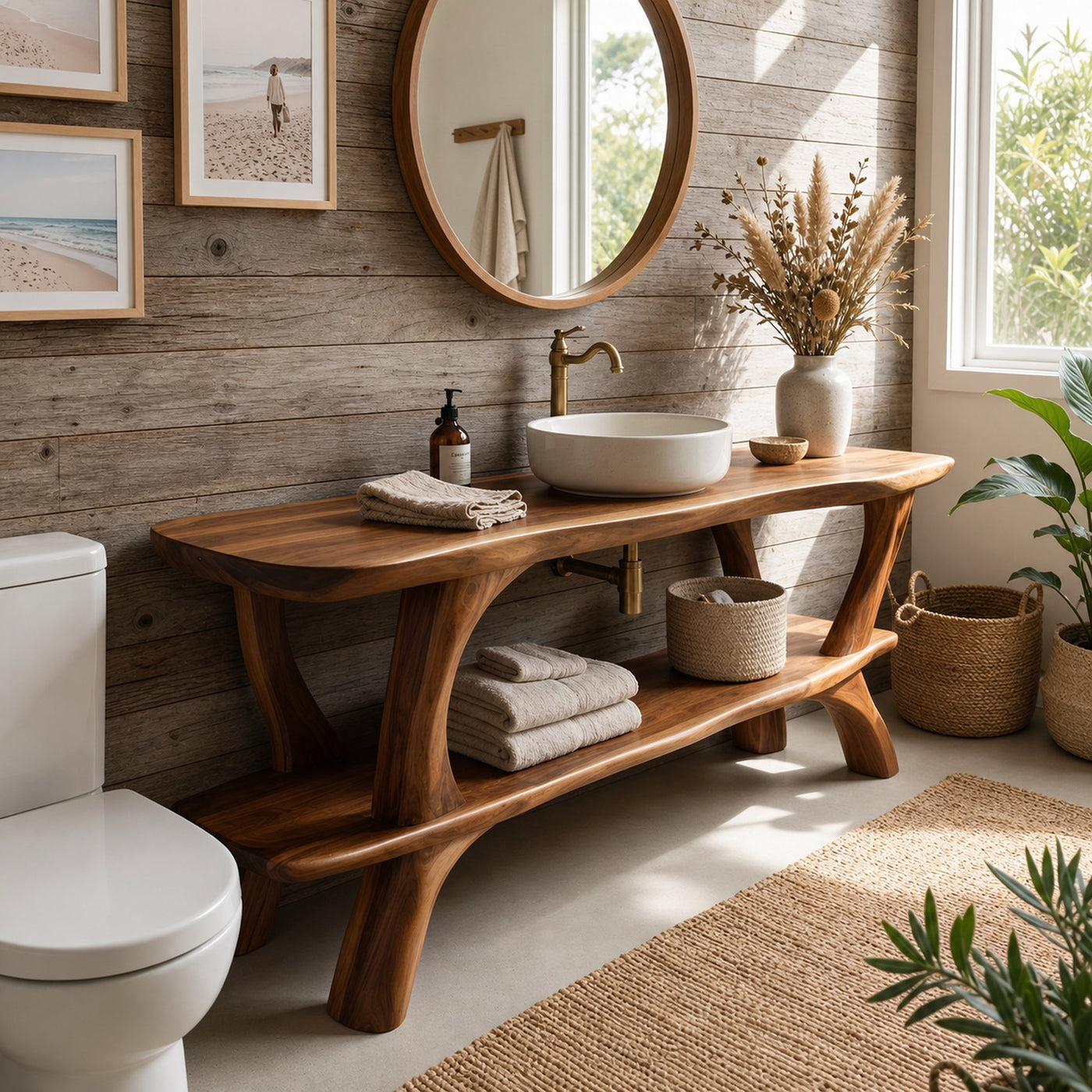 Modern Live Edge Vanity For Renovation Bathroom Project - product view 4