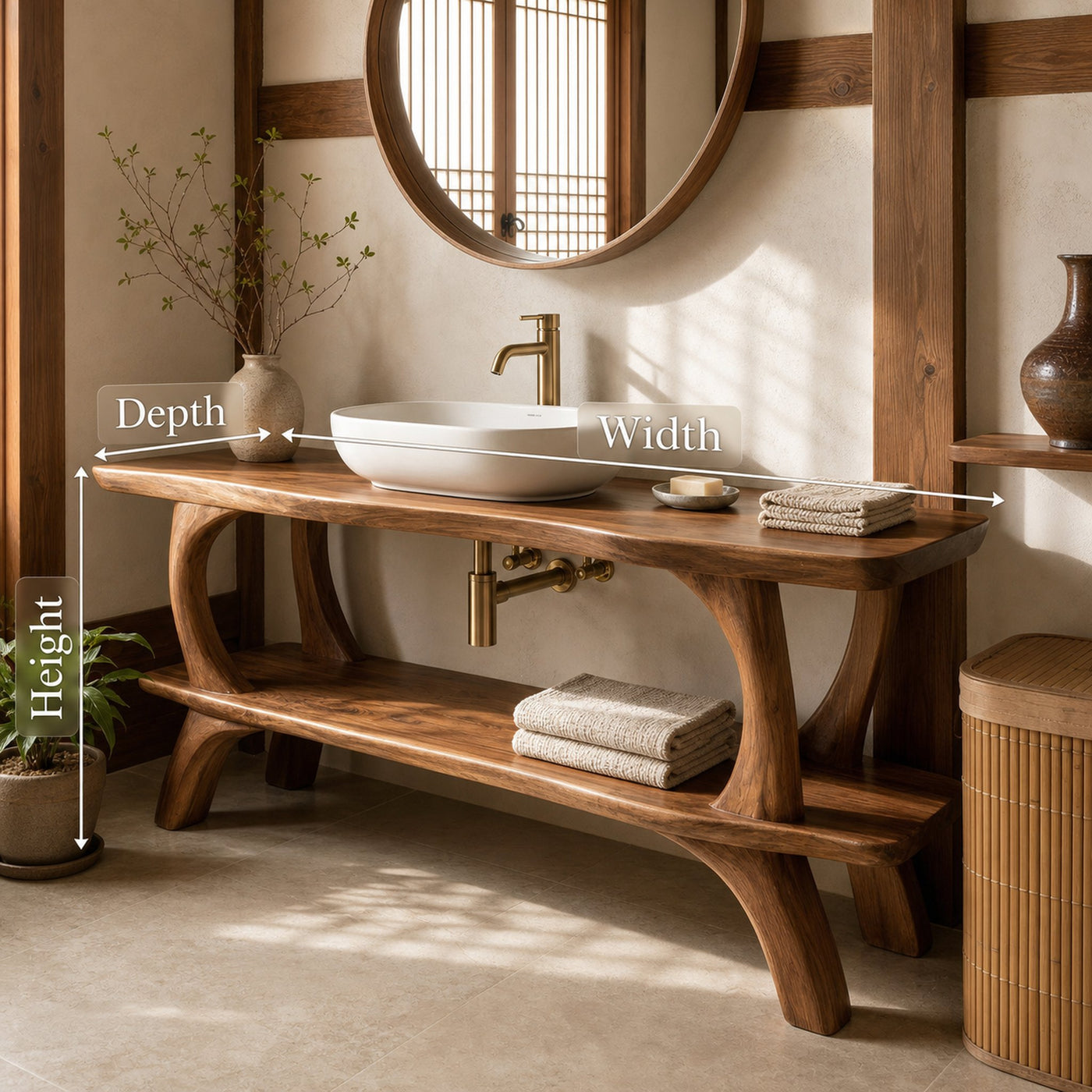 Modern Live Edge Vanity For Renovation Bathroom Project - product view 7