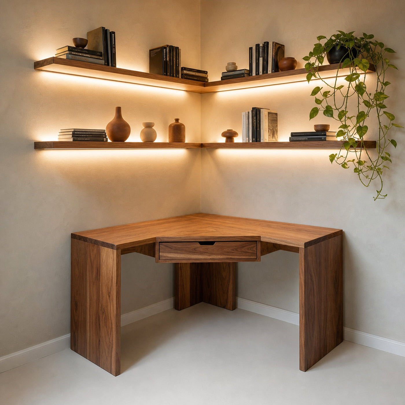 Modern Minimalist Corner Desk For Home Office Setup