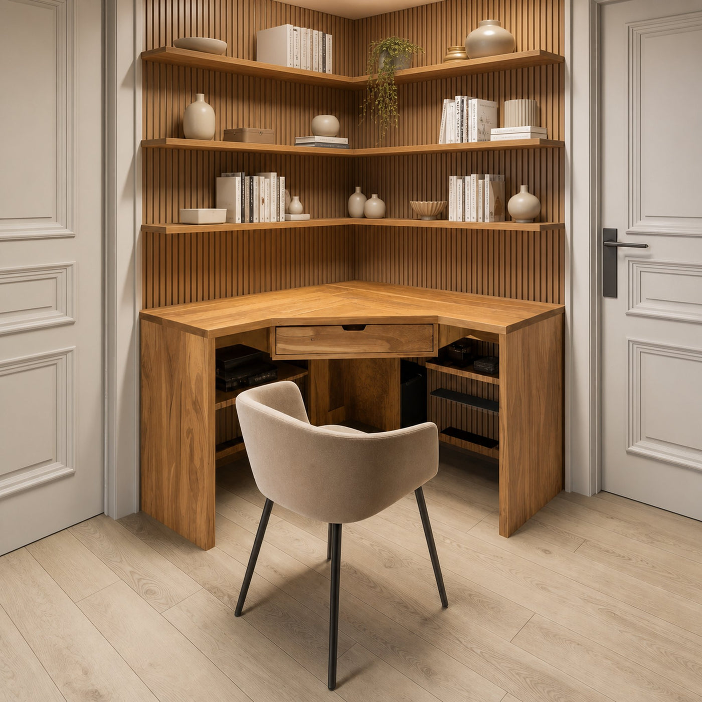 Modern Minimalist Corner Desk For Home Office Setup - product view 2