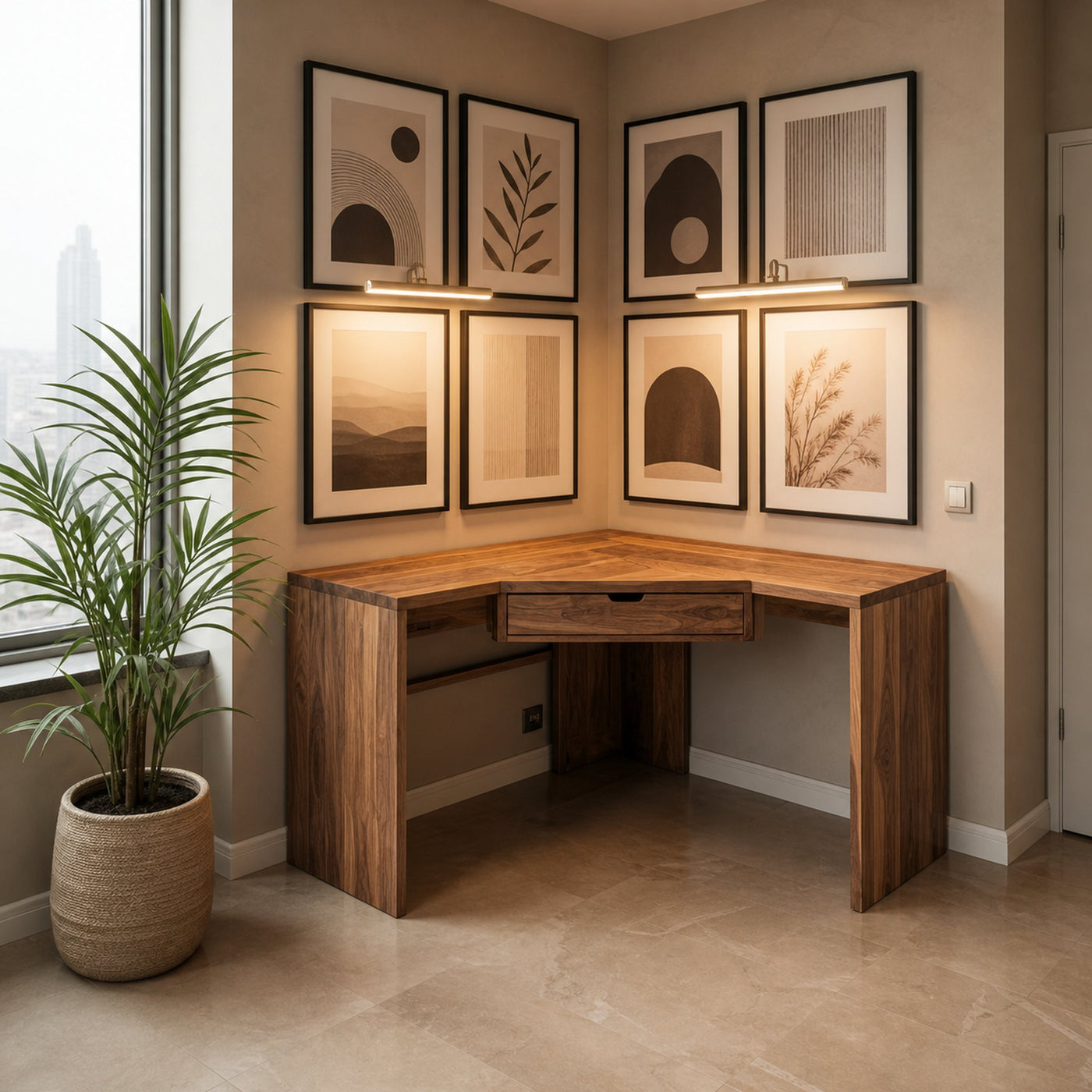 Modern Minimalist Corner Desk For Home Office Setup - product view 3