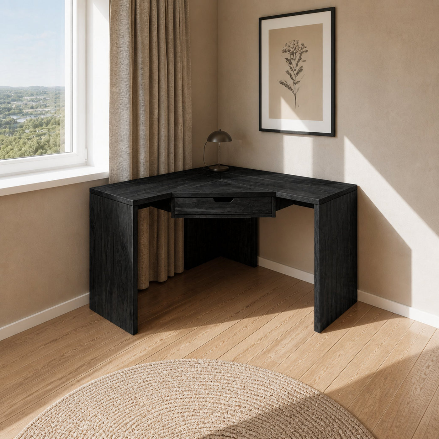 Modern Minimalist Corner Desk For Home Office Setup - product view 4