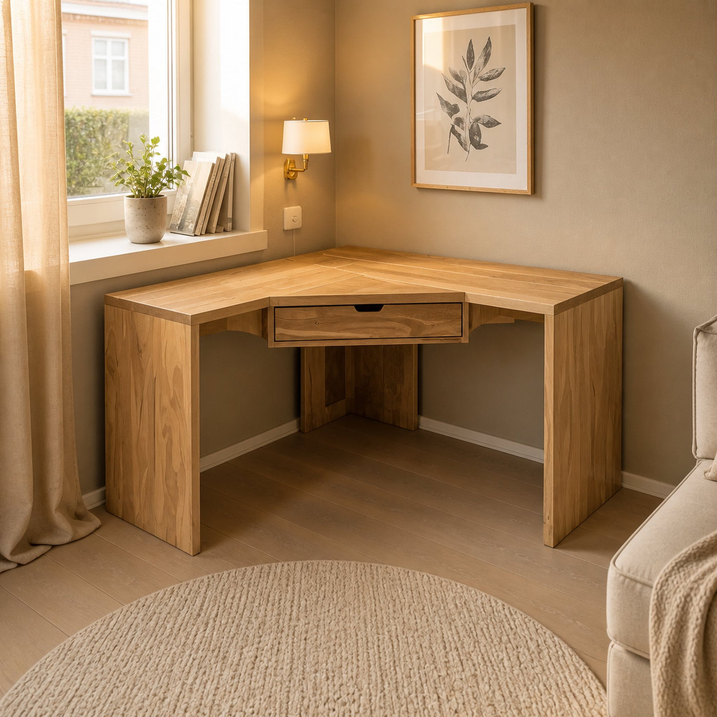 Modern Minimalist Corner Desk For Home Office Setup - product view 5