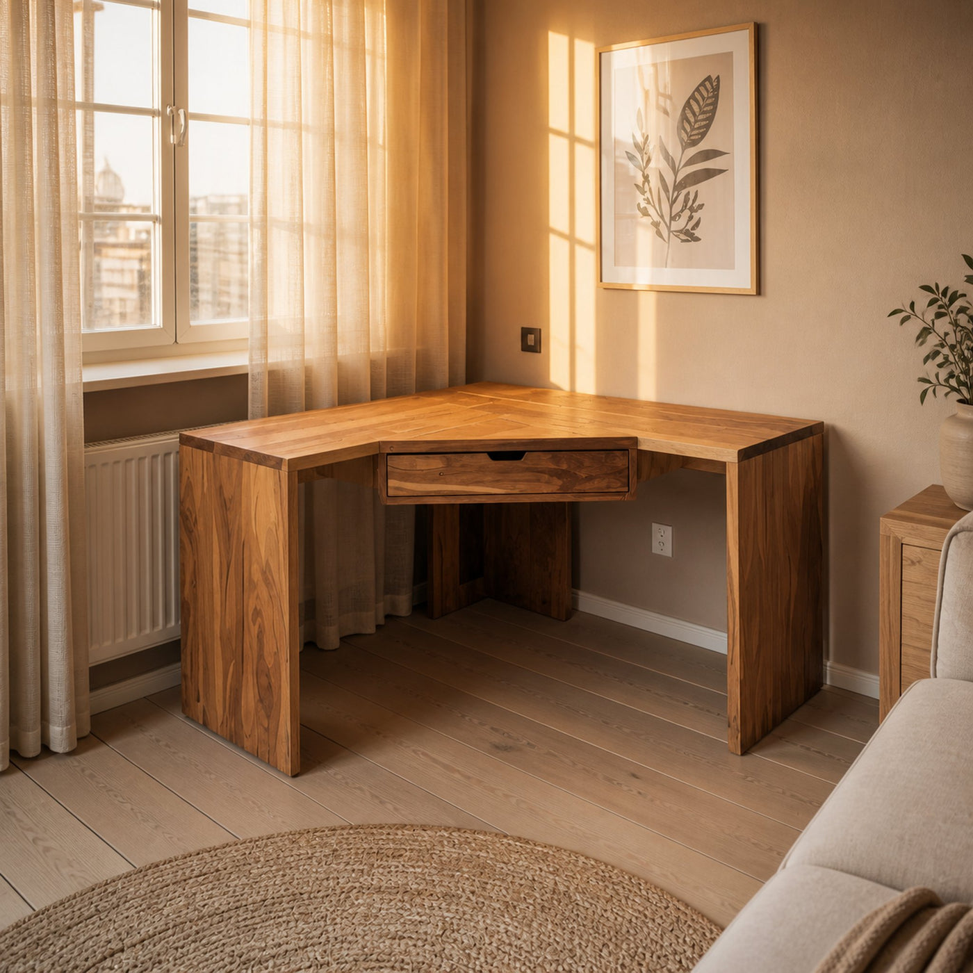 Modern Minimalist Corner Desk For Home Office Setup - product view 6