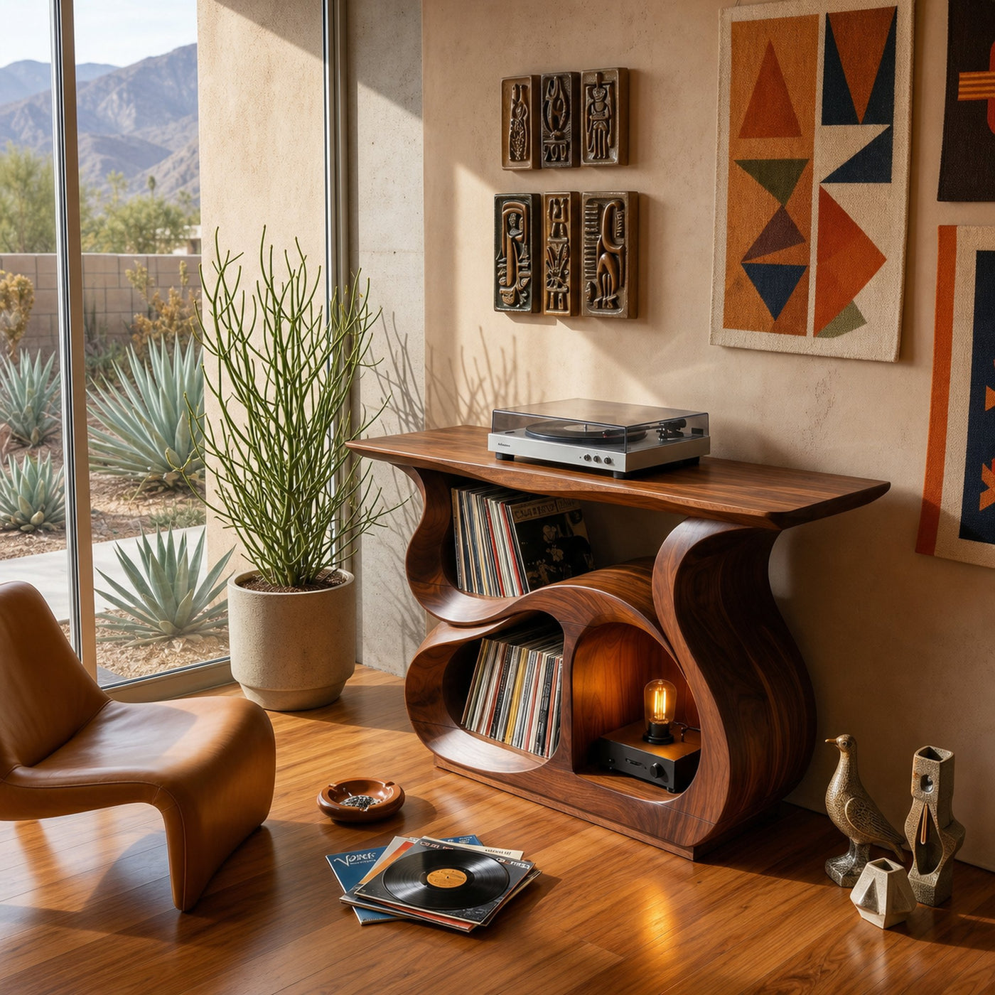 Modern Record Storage Cabinet For Music Lounge Space - product view 2