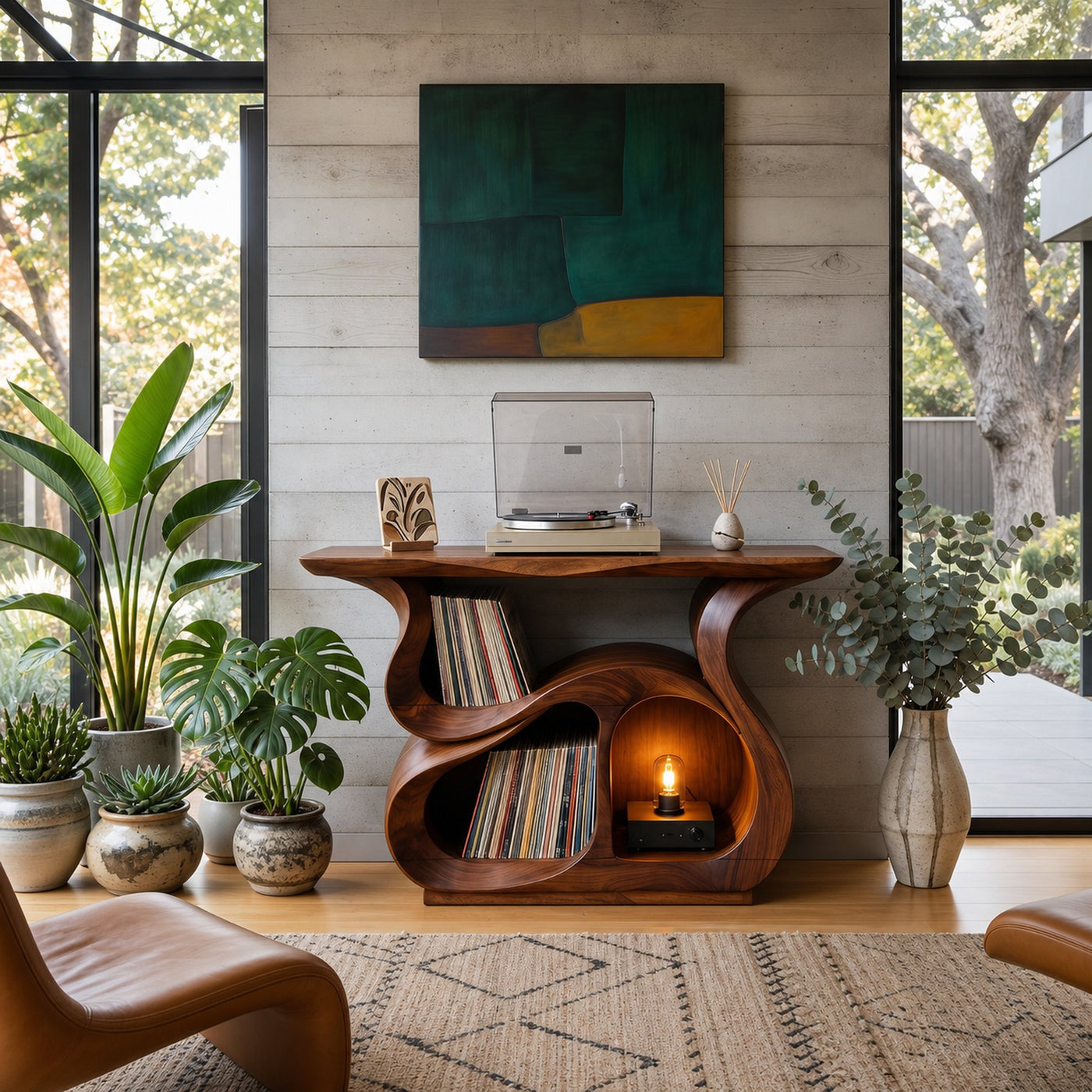 Modern Record Storage Cabinet For Music Lounge Space - product view 3