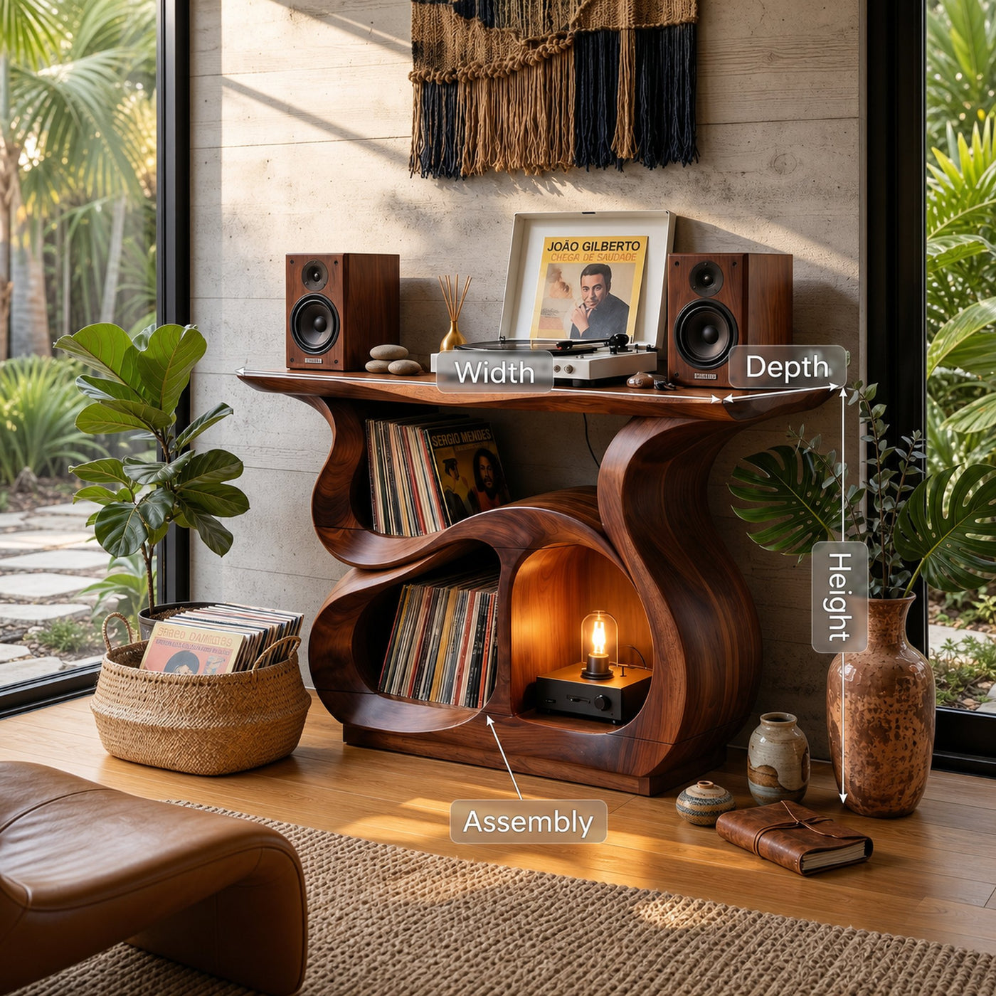 Modern Record Storage Cabinet For Music Lounge Space - product view 8