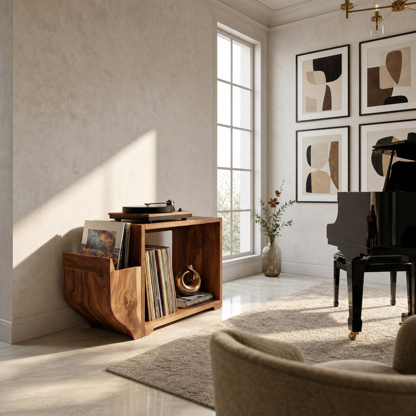 Modern Record Storage Cabinet Urban Penthouse - product view 6
