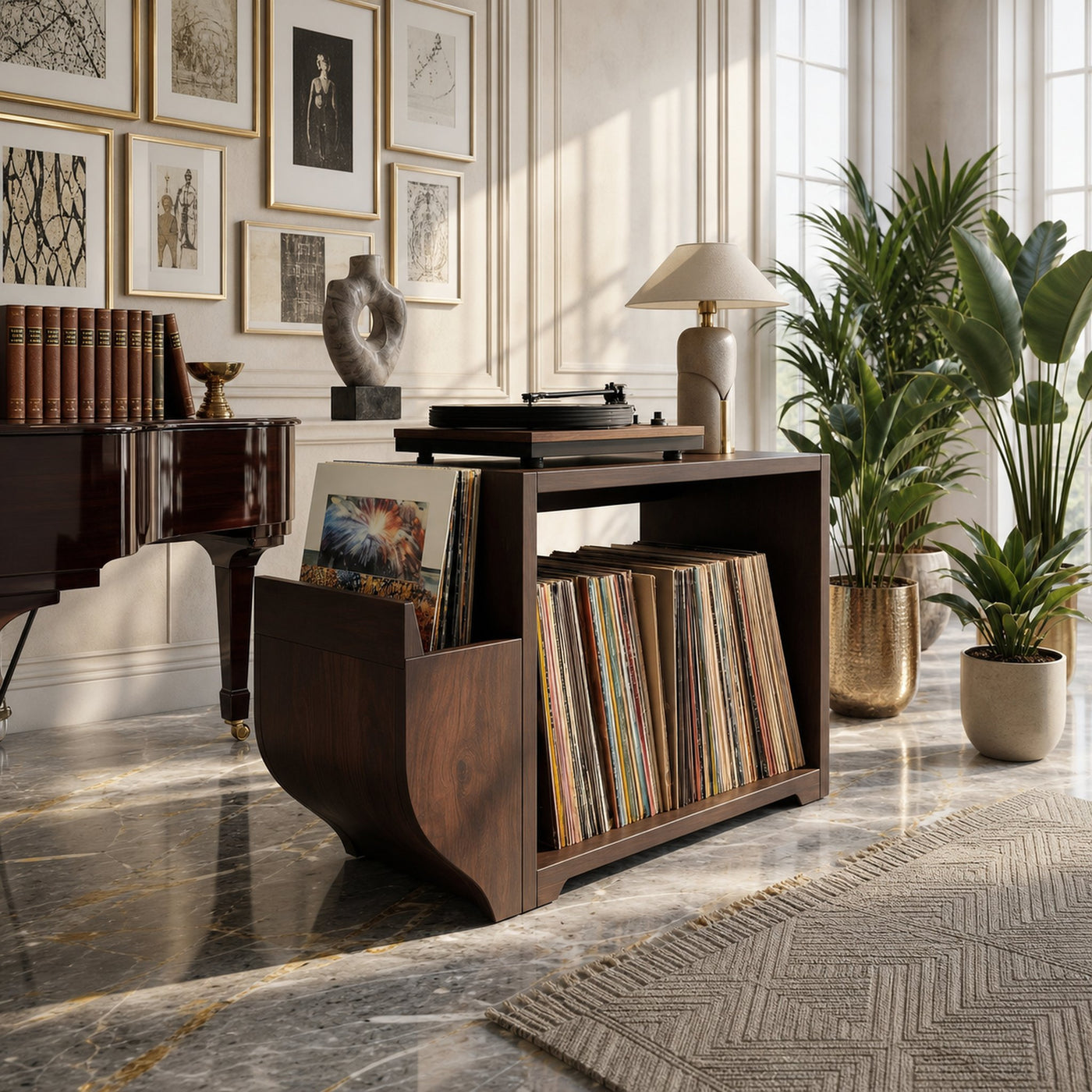 Modern Record Storage Cabinet Urban Penthouse - product view 7