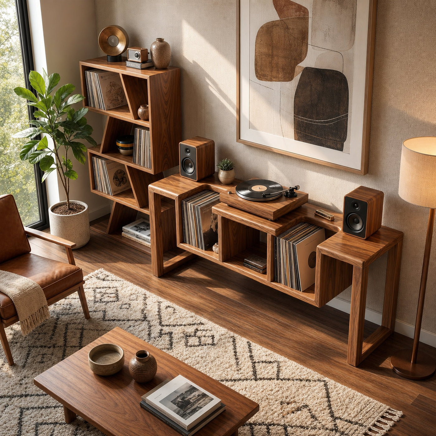Modern Record Storage Stand For Lounge - product view 2