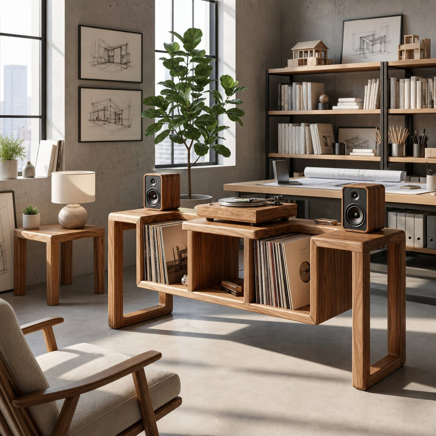 Modern Record Storage Stand For Lounge - product view 5