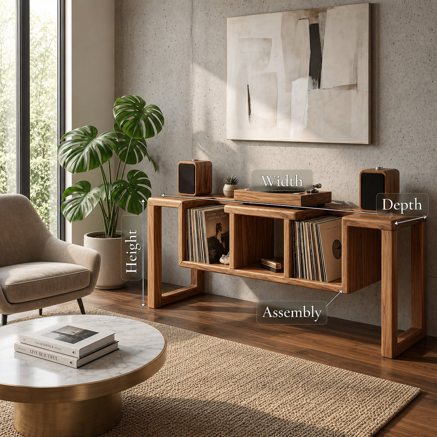Modern Record Storage Stand For Lounge - product view 8