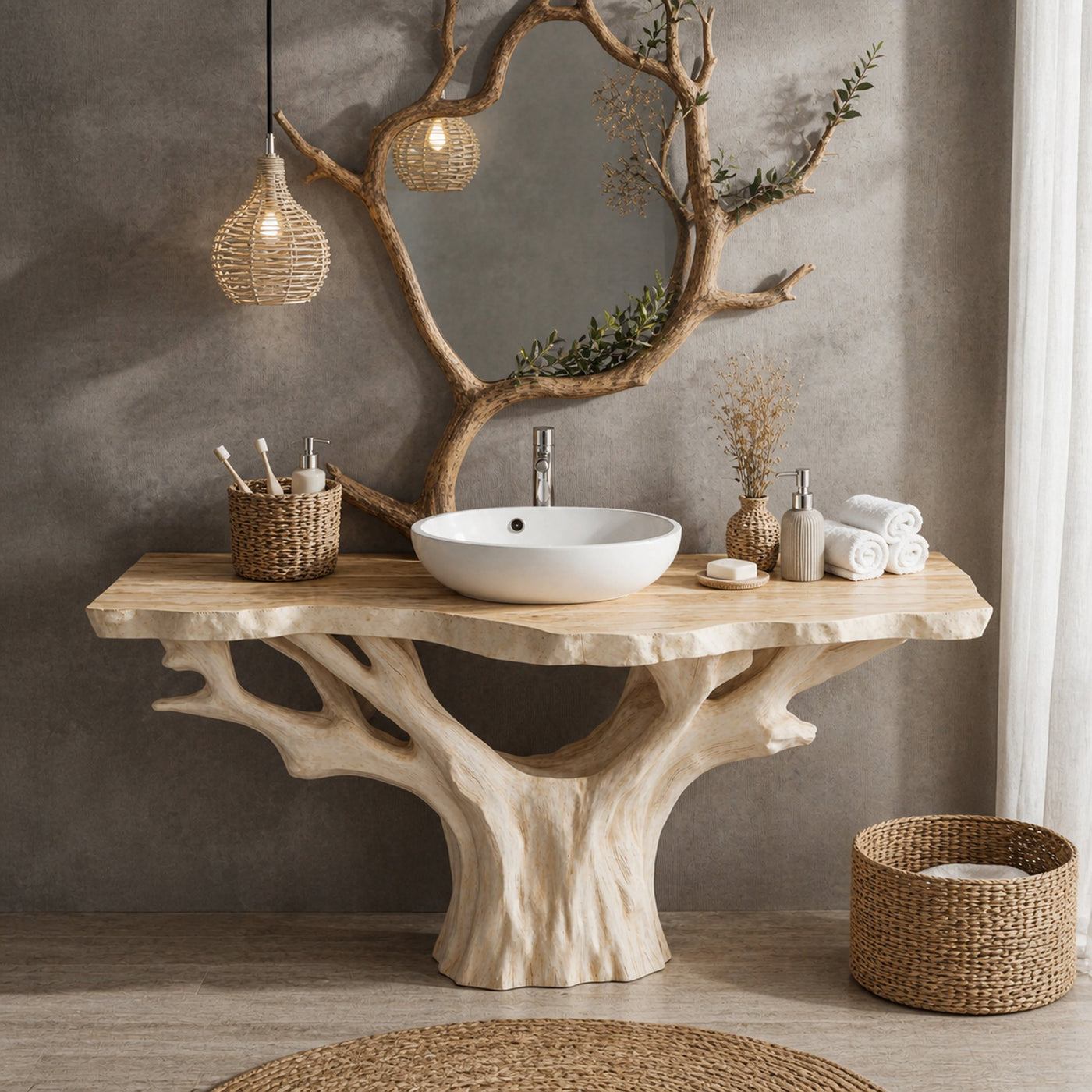 Modern Rustic Solid Wood Bathroom Vanity for Cozy Bathroom Spaces