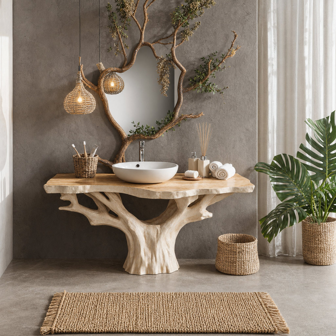 Modern Rustic Solid Wood Bathroom Vanity for Cozy Bathroom Spaces - product view 2