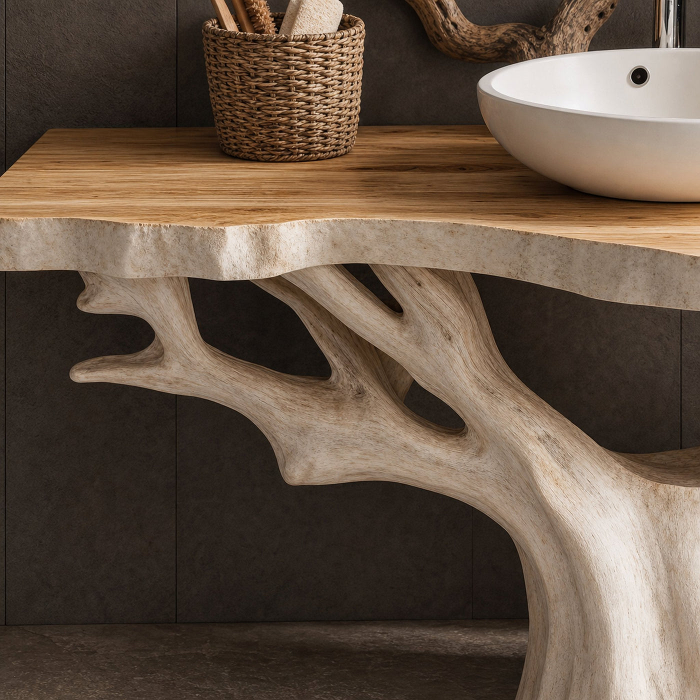 Modern Rustic Solid Wood Bathroom Vanity for Cozy Bathroom Spaces - product view 3