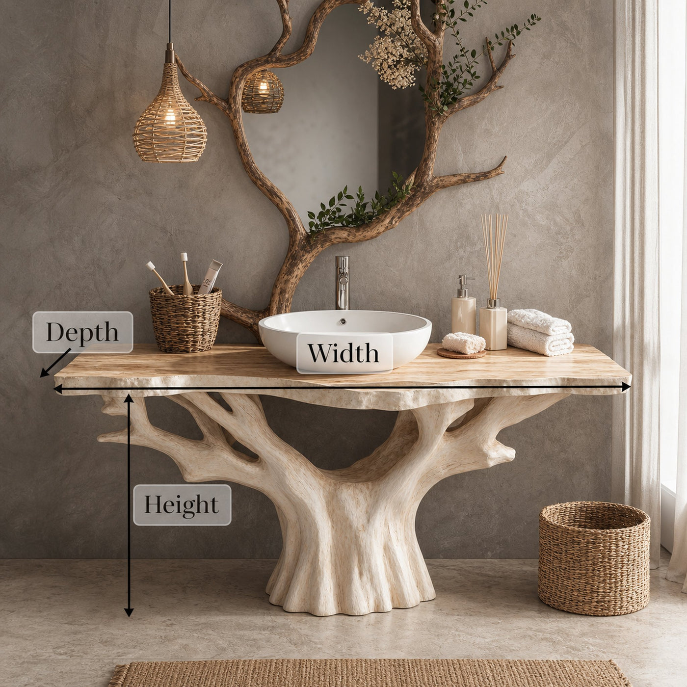 Modern Rustic Solid Wood Bathroom Vanity for Cozy Bathroom Spaces - product view 5