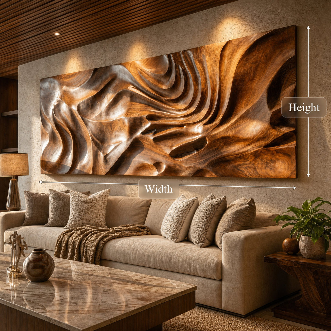 Modern Sculptural Abstract Wood Wall Art Living Room Wall Decor - product view 6
