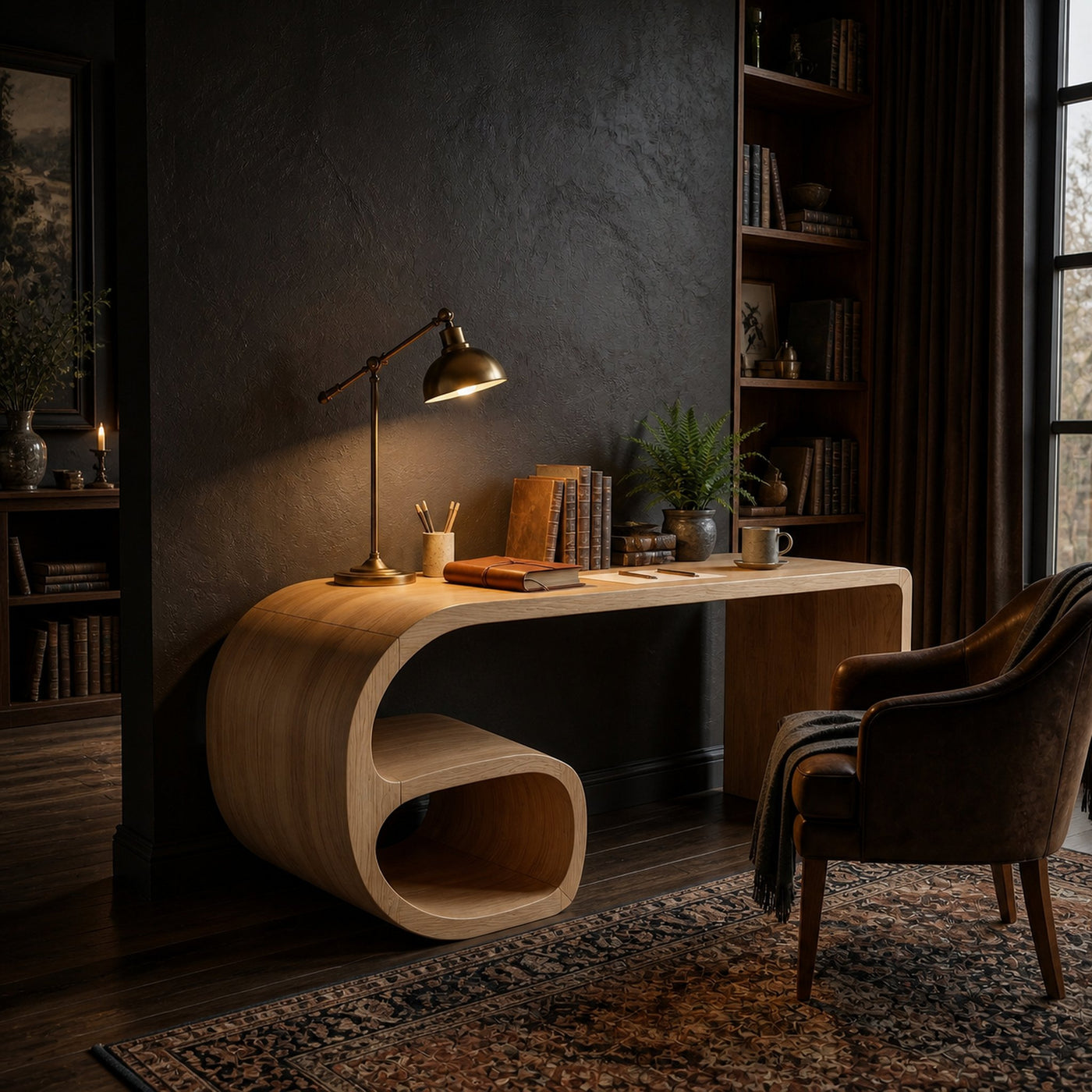 Modern Sculptural Desk For Home Office And Study Room - product view 5