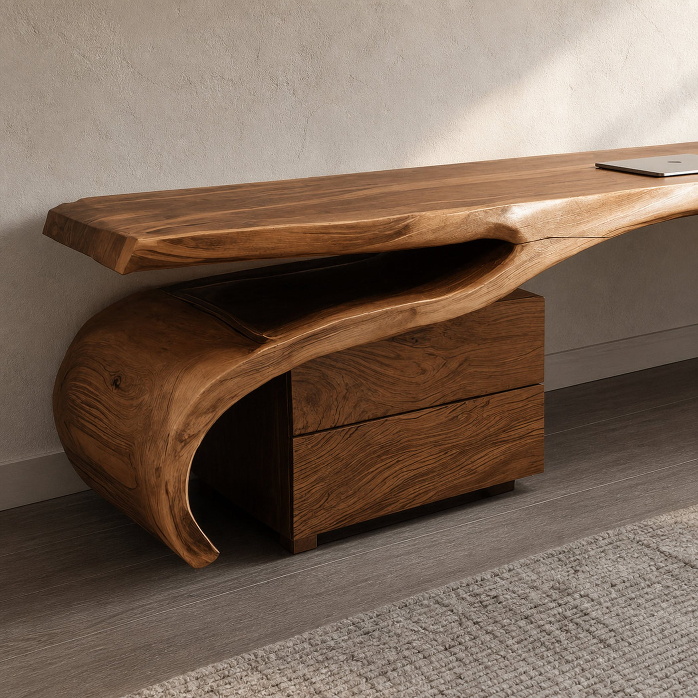 Modern Sculptural Desk With Flowing Design For Home Office - product view 3