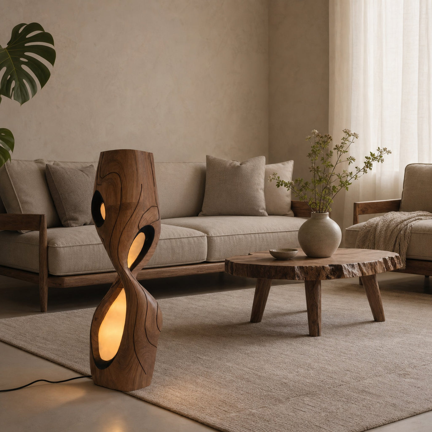Modern Sculptural Floor Lamp For Living Room Or Bedroom