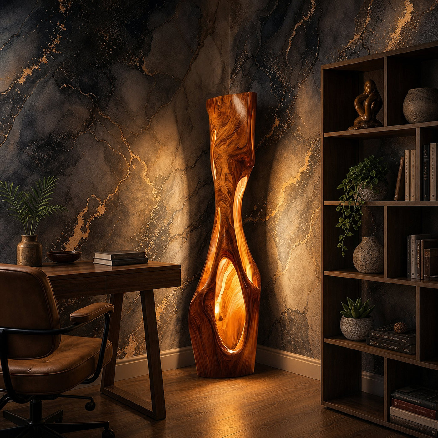 Modern Sculptural Table Lamp Living Room Bedroom Kitchen Corner - product view 3