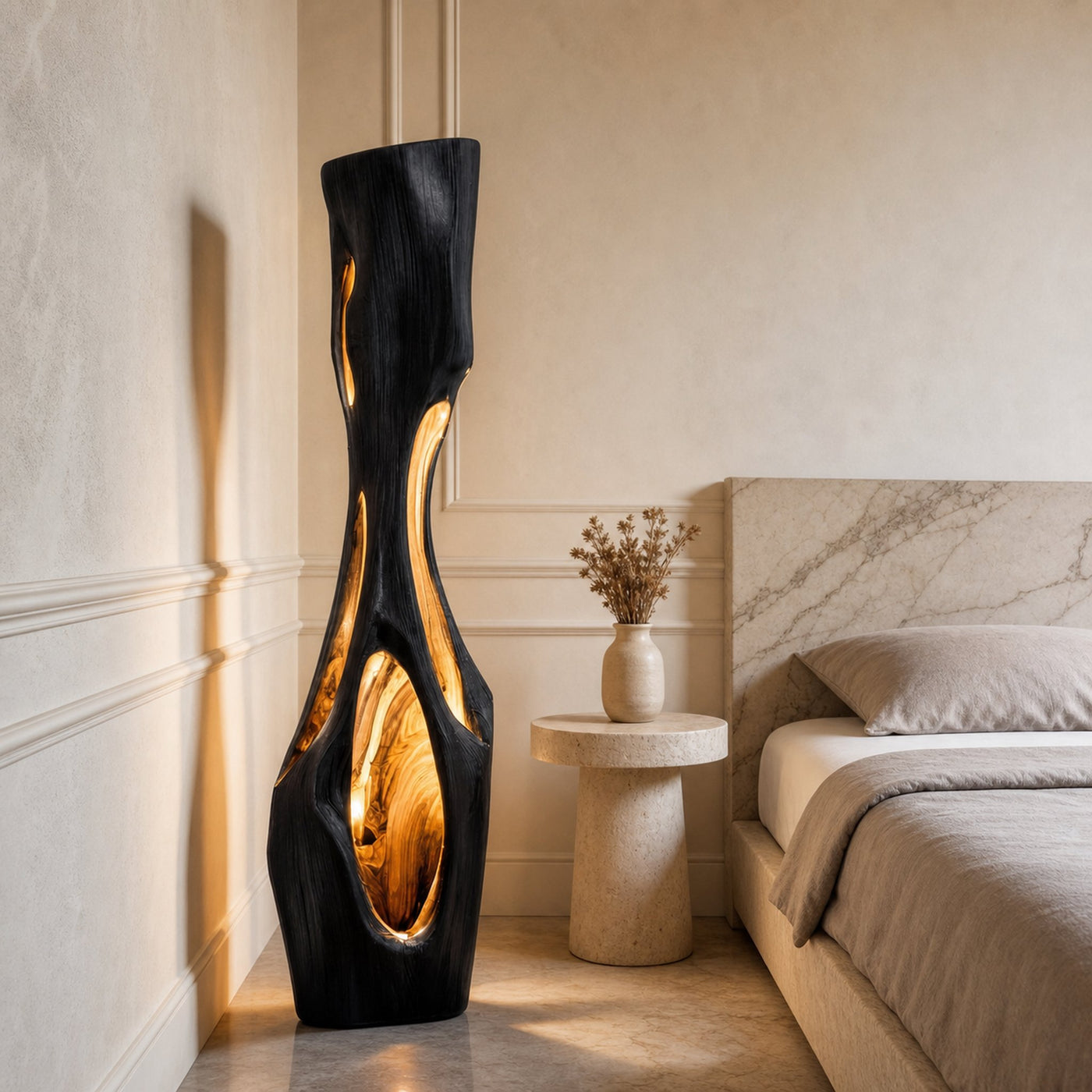 Modern Sculptural Table Lamp Living Room Bedroom Kitchen Corner - product view 4