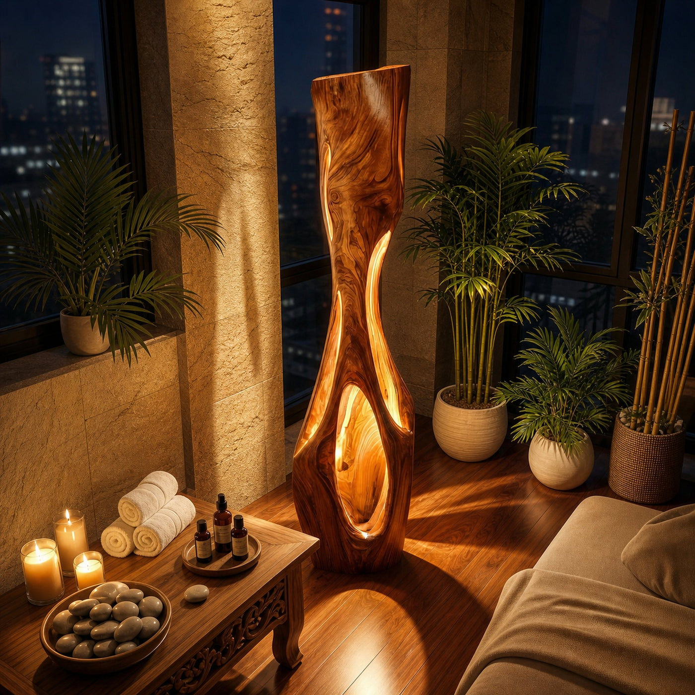 Modern Sculptural Table Lamp Living Room Bedroom Kitchen Corner - product view 6