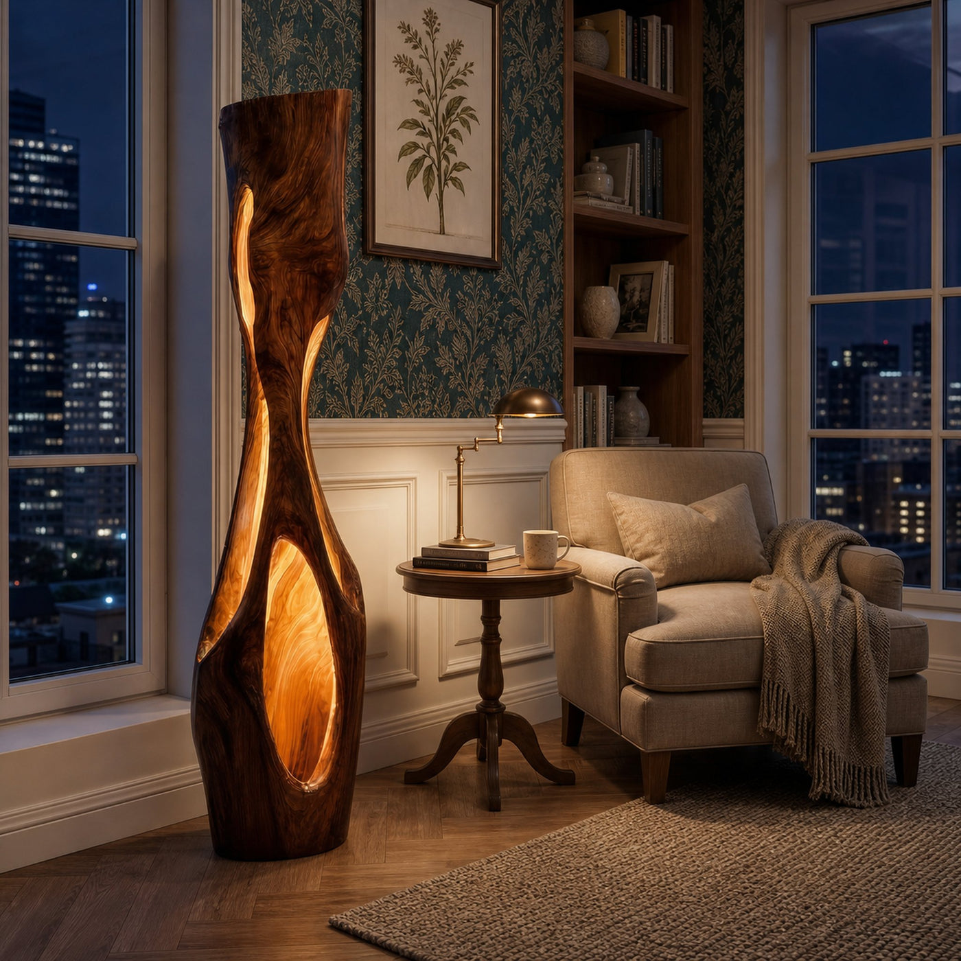 Modern Sculptural Table Lamp Living Room Bedroom Kitchen Corner - product view 7