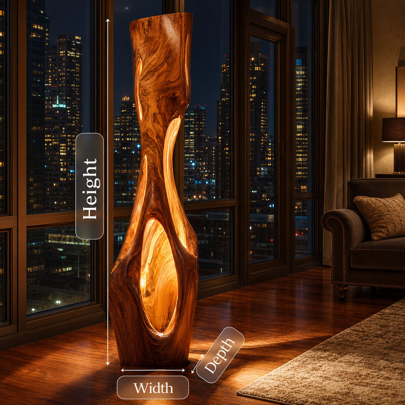 Modern Sculptural Table Lamp Living Room Bedroom Kitchen Corner - product view 8