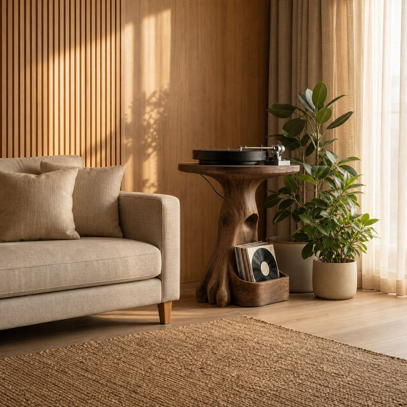 Modern Sculptural Tree Record Player Stand Vinyl Living Room - product view 4