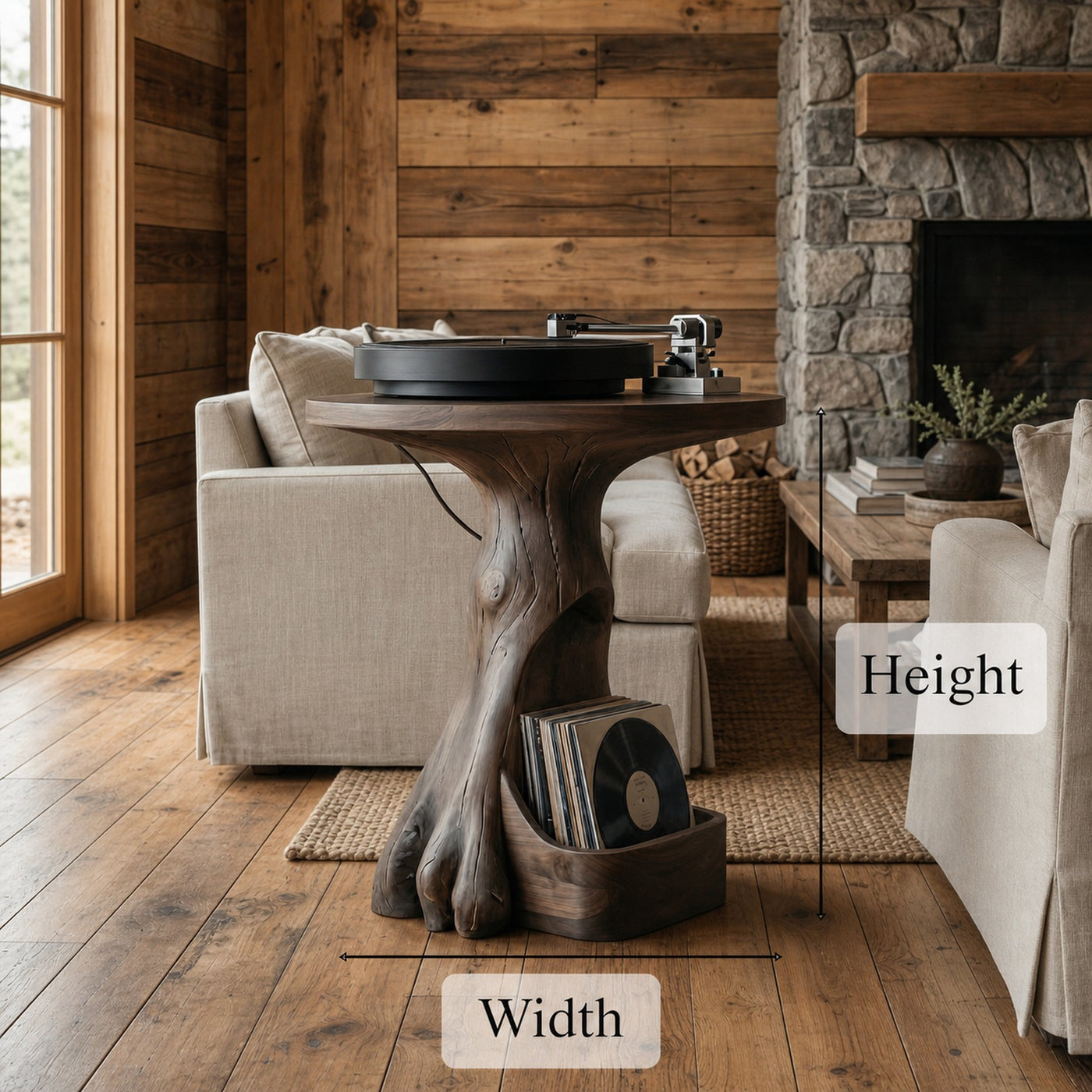 Modern Sculptural Tree Record Player Stand Vinyl Living Room - product view 6