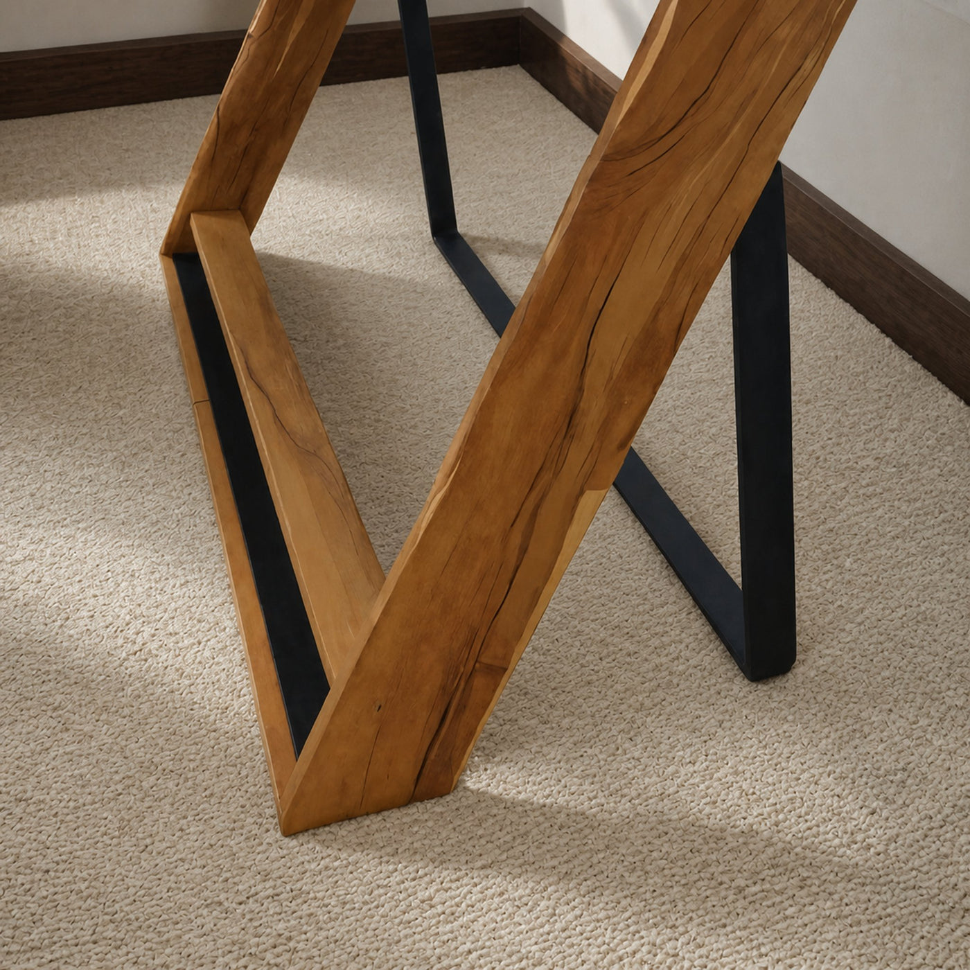 Modern Sculptural Wood Desk With Z Frame For Home Office Or Studio - product view 3