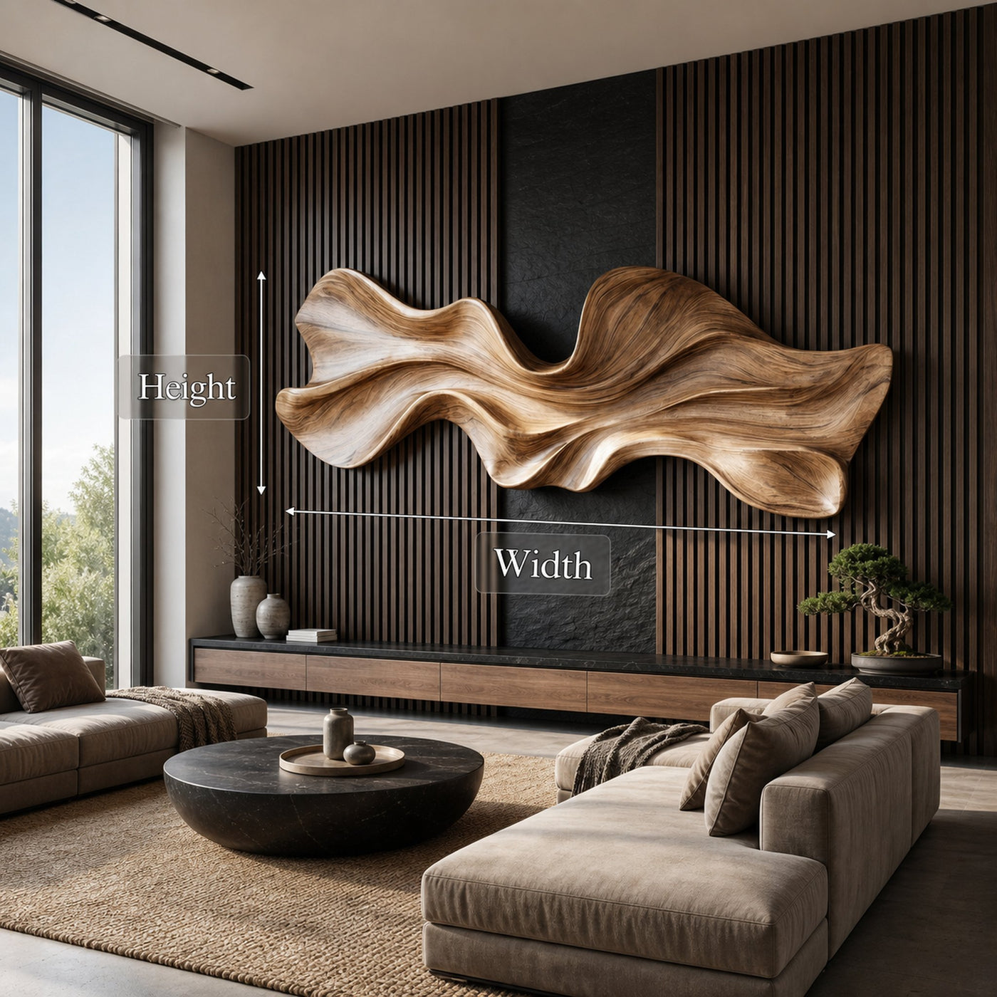Modern Sculptural Wood Wall Decor For Living Room And Office Space - product view 8