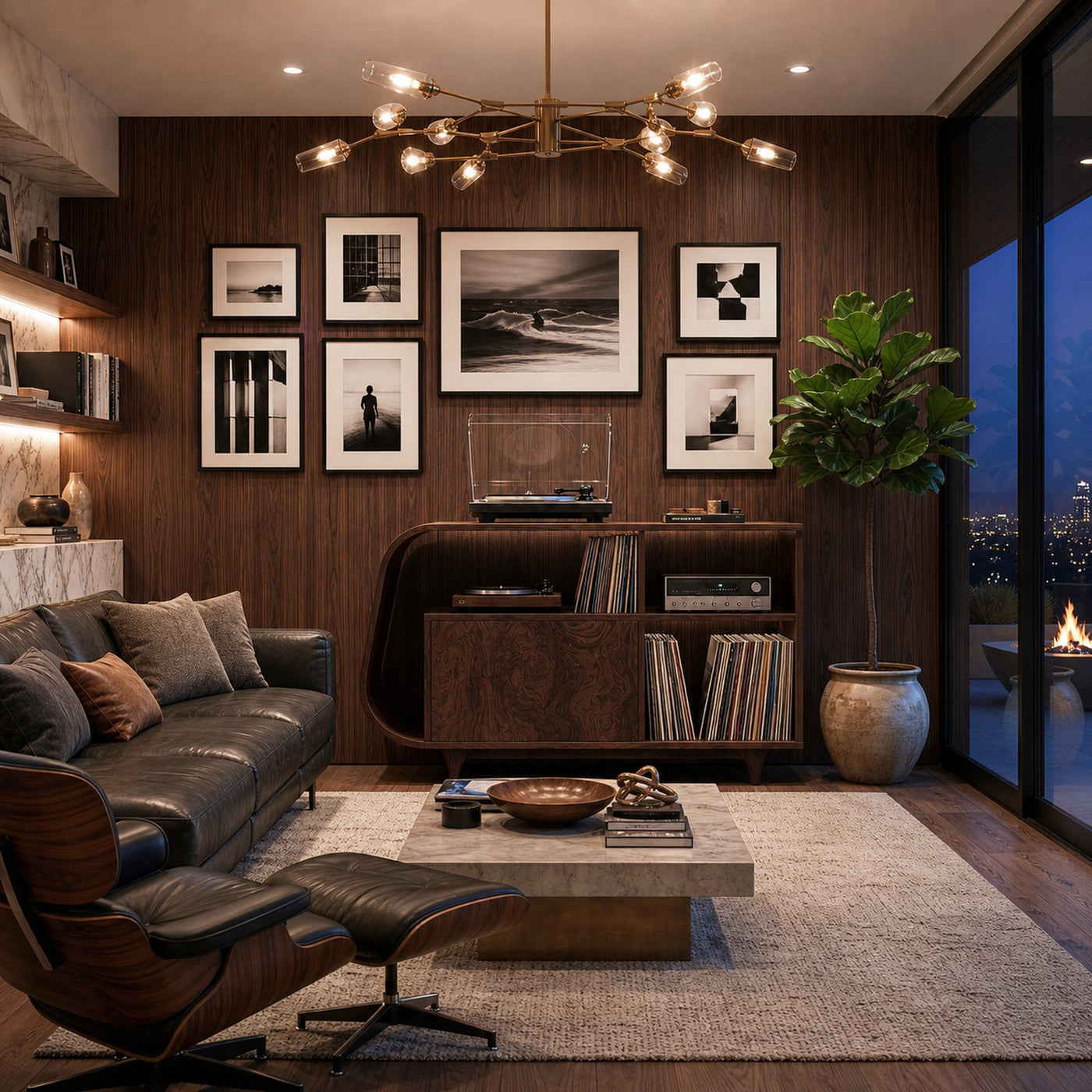 Modern Sculptural Wooden Stand Record Cabinet For Living Room - product view 7