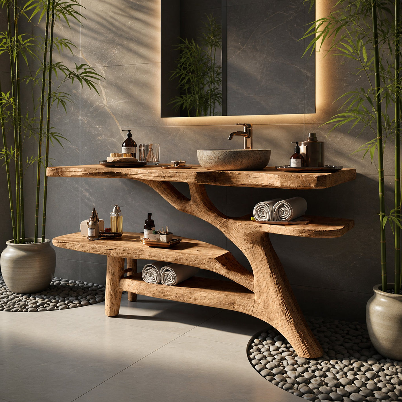 Modern Solid Wood Bathroom Vanity For Contemporary Bathroom Decoration - product view 5
