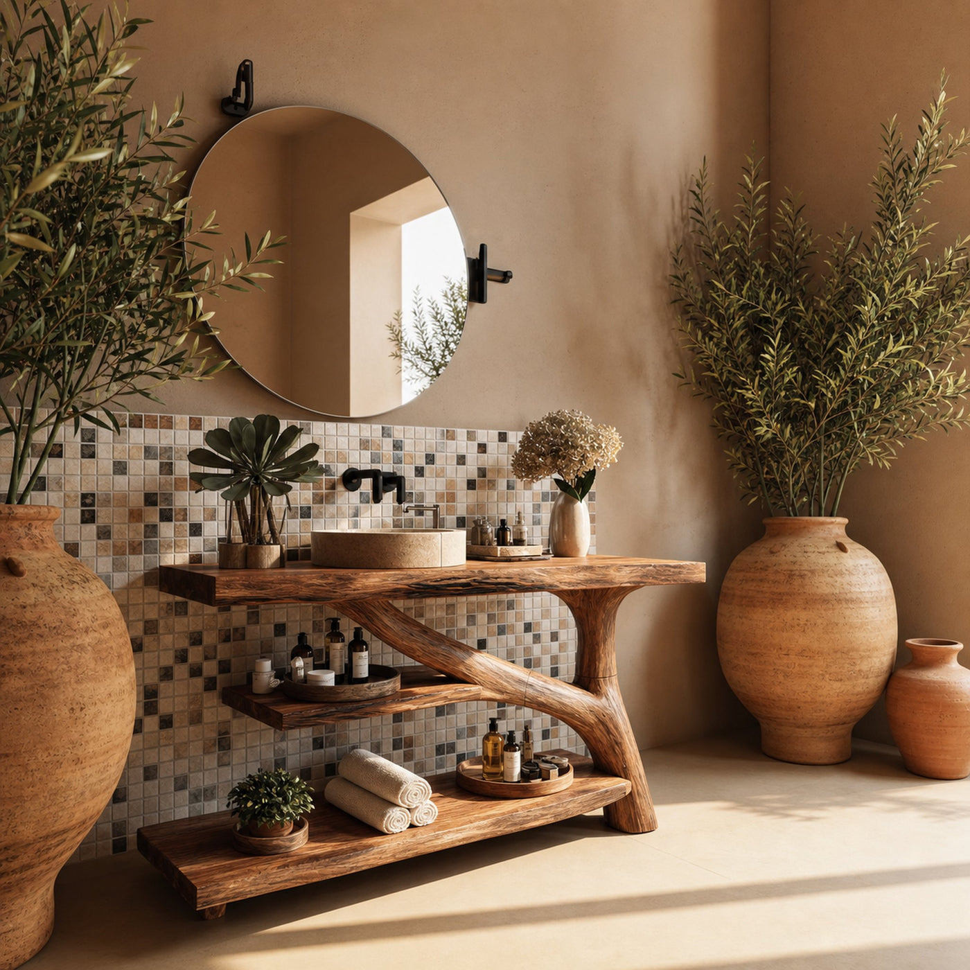 Modern Solid Wood Bathroom Vanity For Modern Rustic Furniture Decor - product view 2