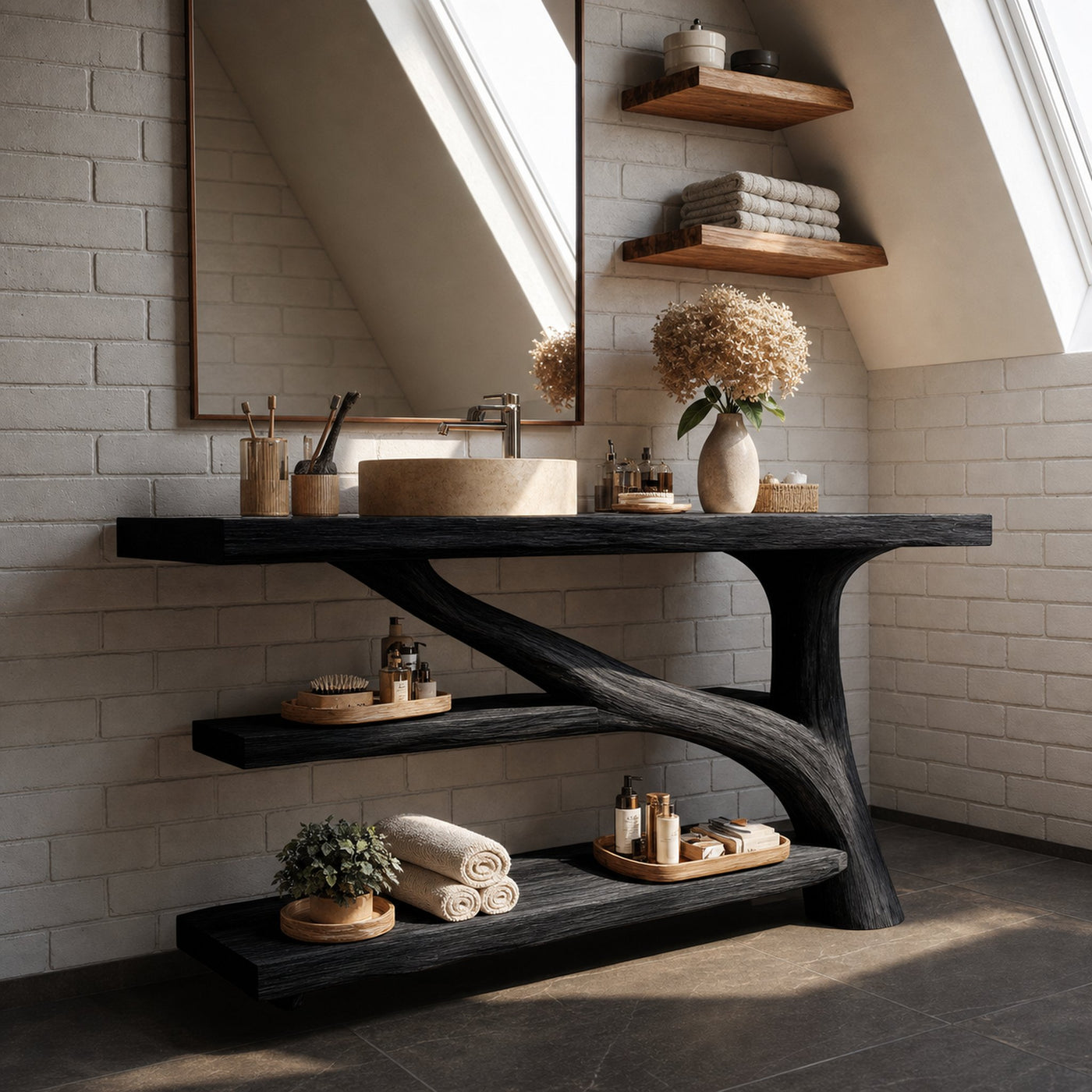 Modern Solid Wood Bathroom Vanity For Modern Rustic Furniture Decor - product view 4