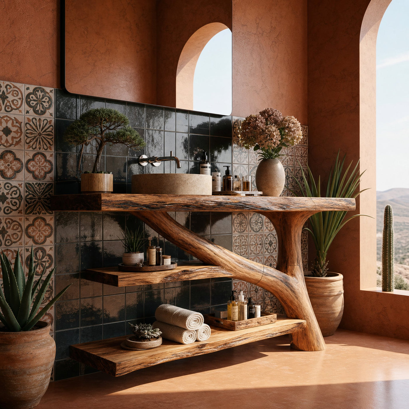 Modern Solid Wood Bathroom Vanity For Modern Rustic Furniture Decor - product view 6