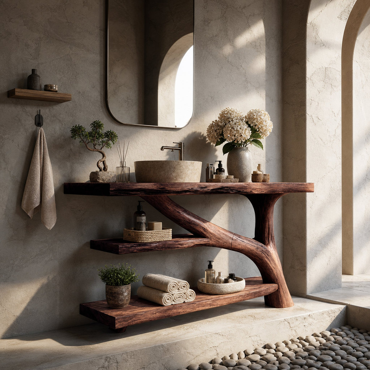 Modern Solid Wood Bathroom Vanity For Modern Rustic Furniture Decor - product view 7