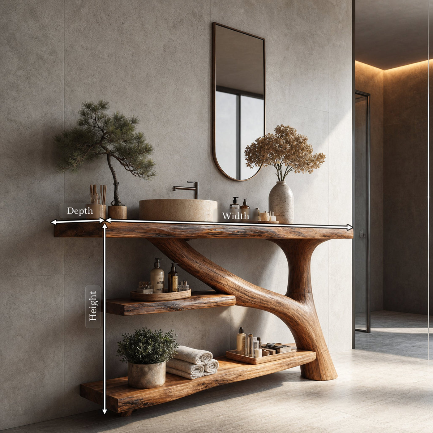 Modern Solid Wood Bathroom Vanity For Modern Rustic Furniture Decor - product view 8