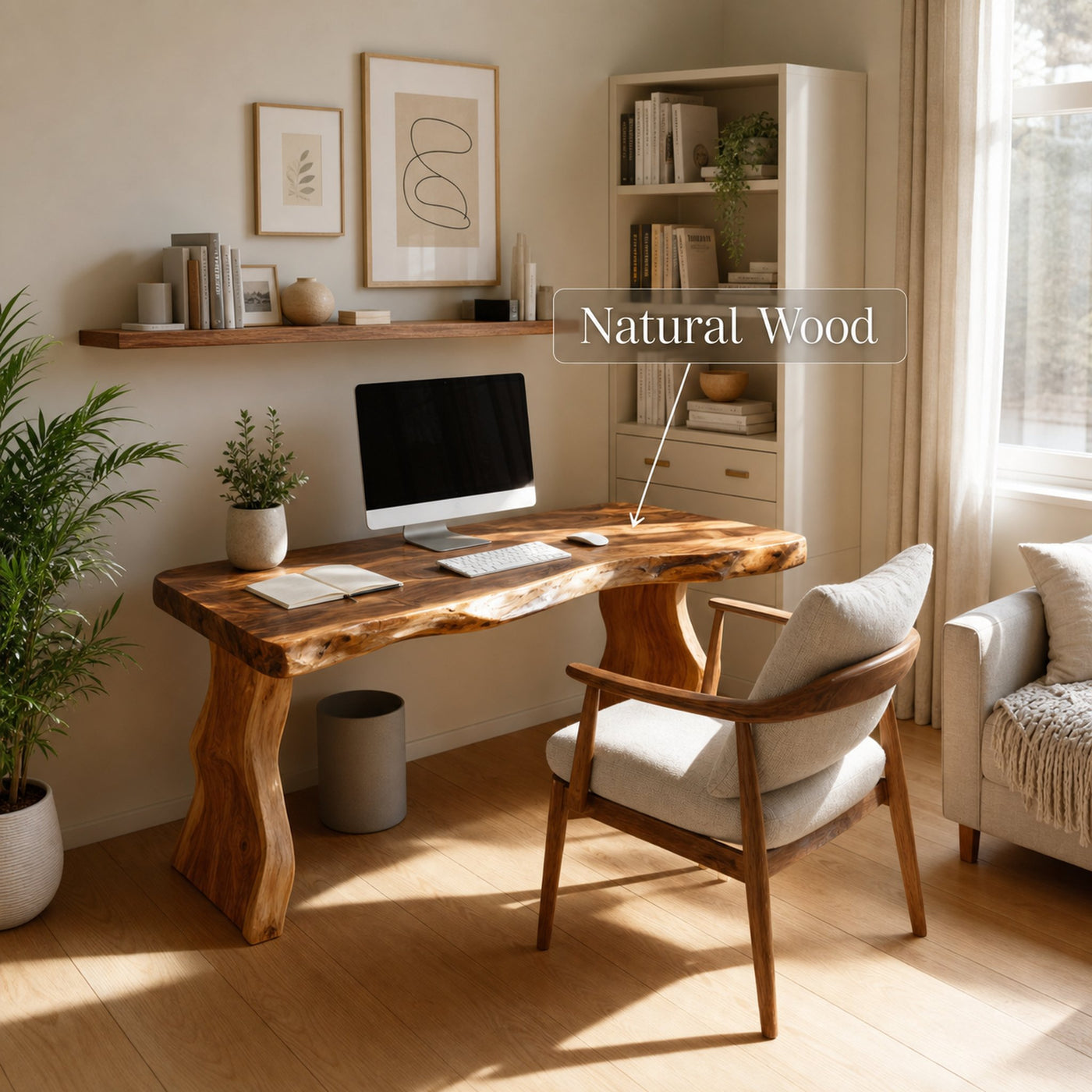 Modern Solid Wood Desk For Bedroom Work And Study Space - product view 5
