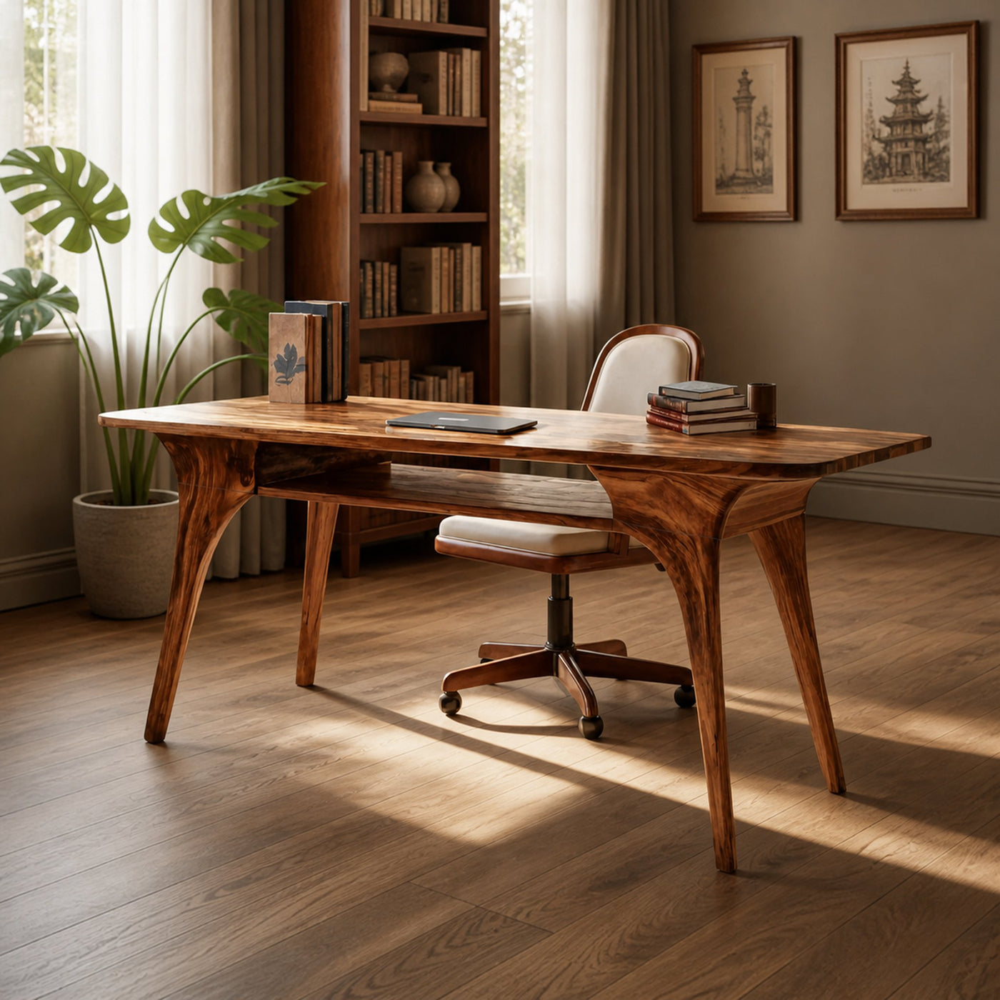 Modern Solid Wood Desk For Living Room And Office Decor