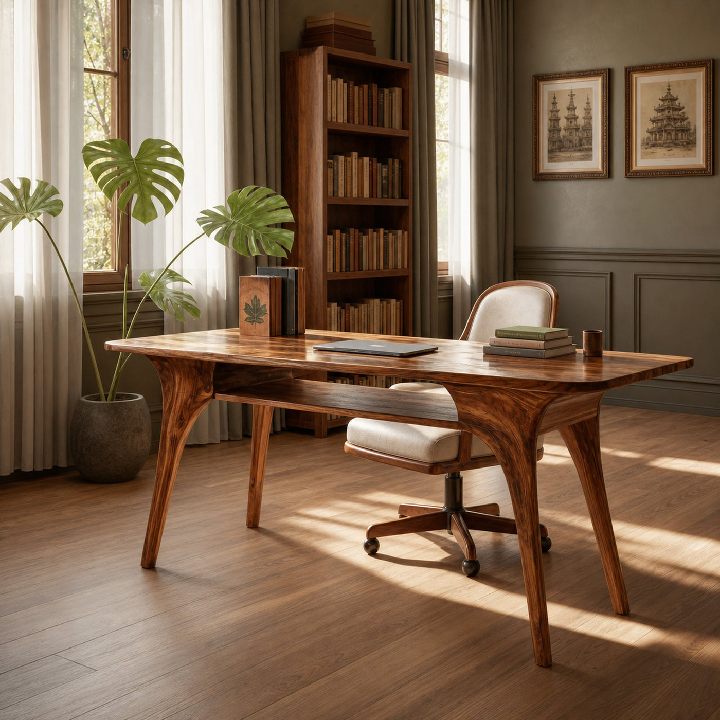 Modern Solid Wood Desk For Living Room And Office Decor - product view 2