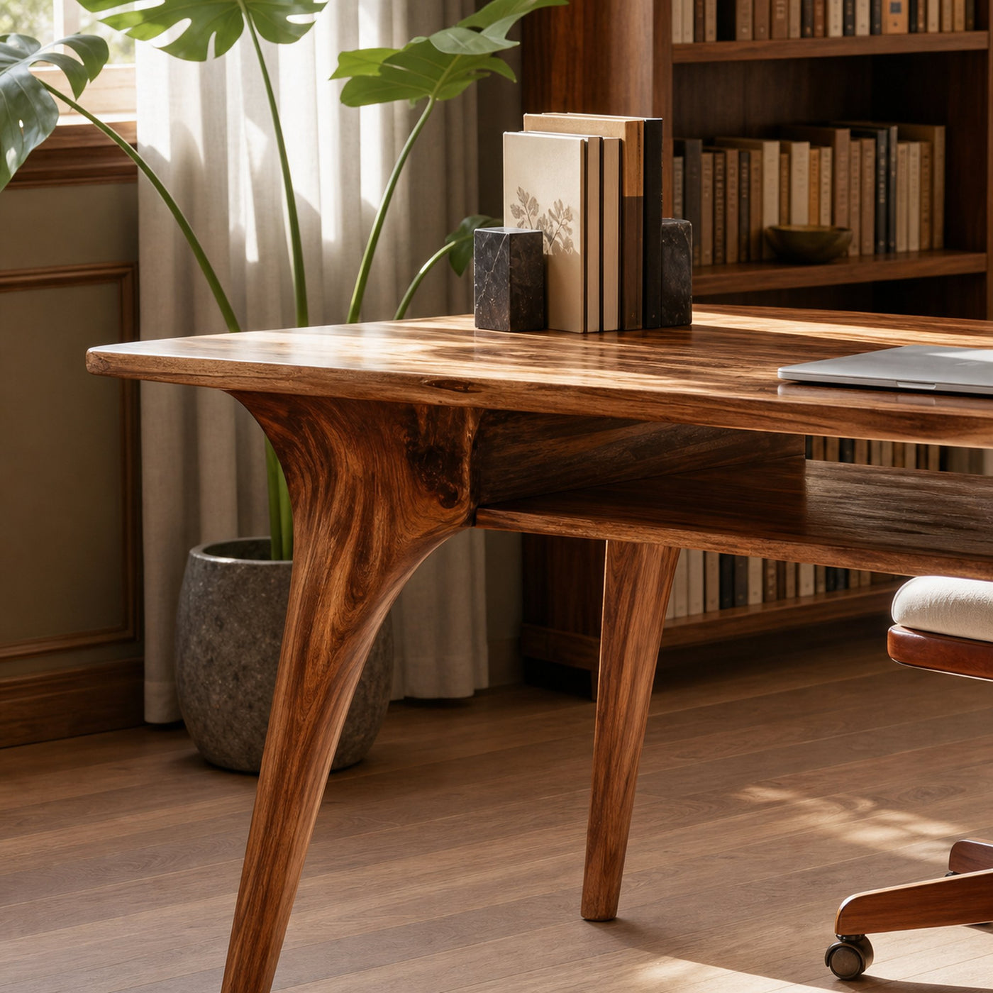 Modern Solid Wood Desk For Living Room And Office Decor - product view 3