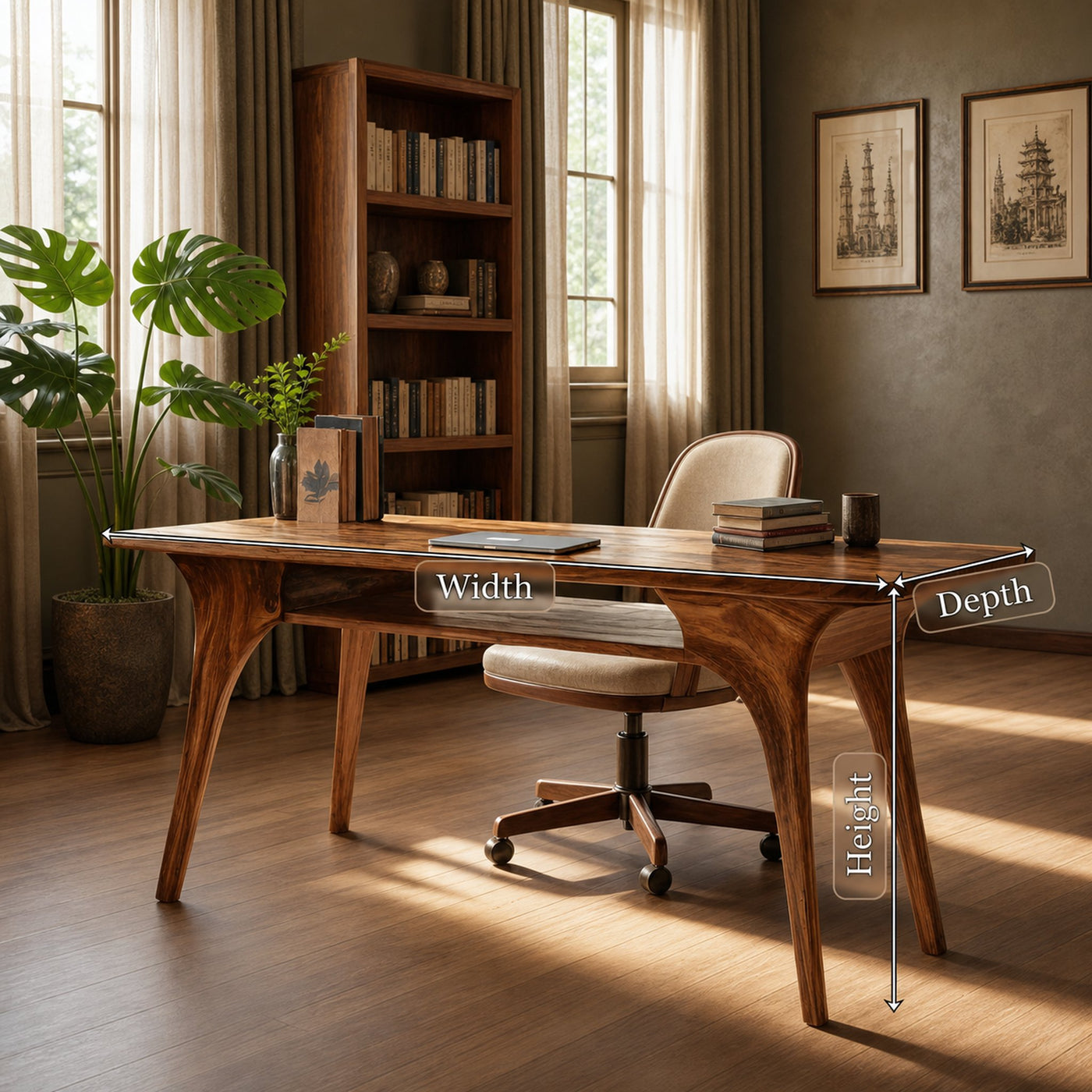 Modern Solid Wood Desk For Living Room And Office Decor - product view 7