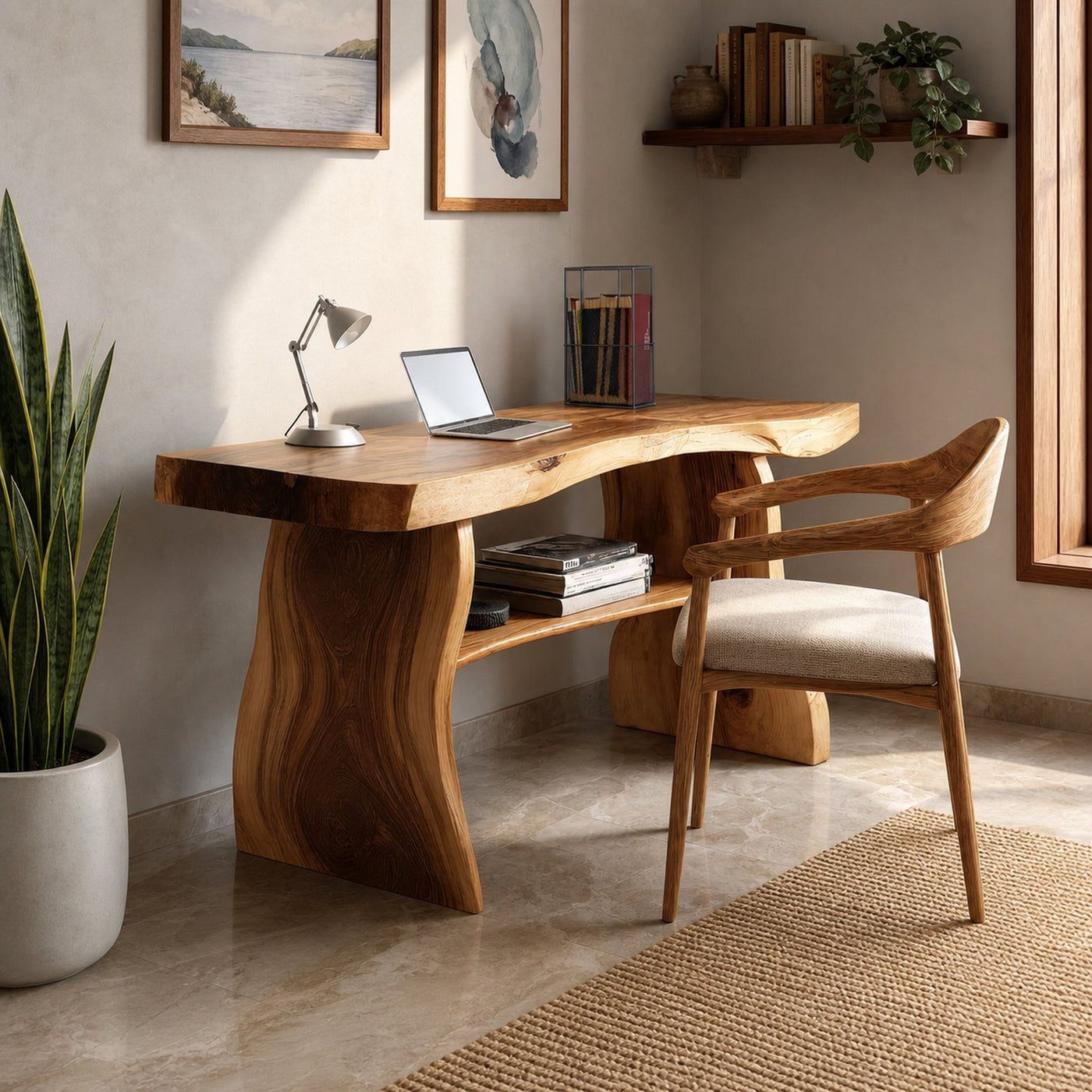 Modern Solid Wood Desk For Minimalist Home Office Design