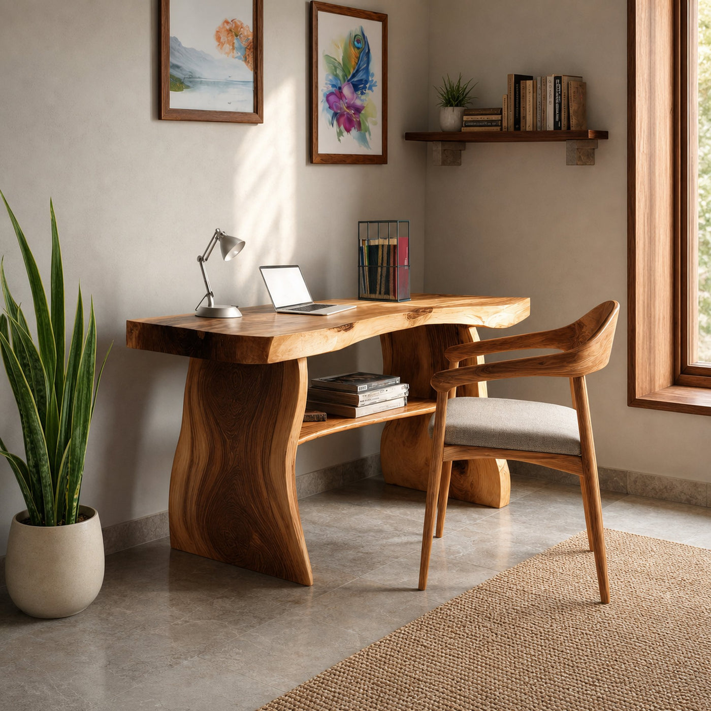 Modern Solid Wood Desk For Minimalist Home Office Design - product view 2